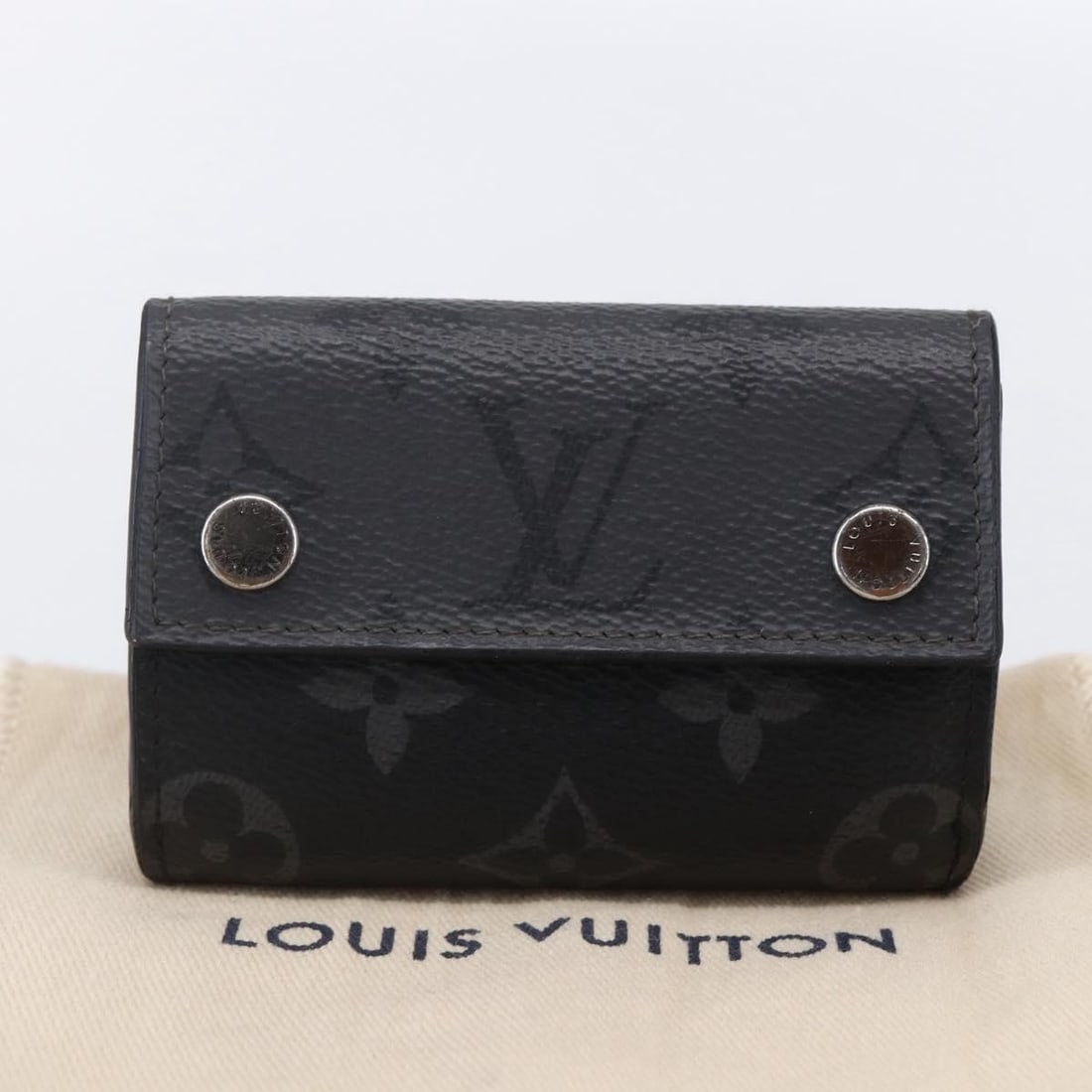 LOUIS VUITTON Monogram Eclipse Compact Wallet M45417 Auth - 12