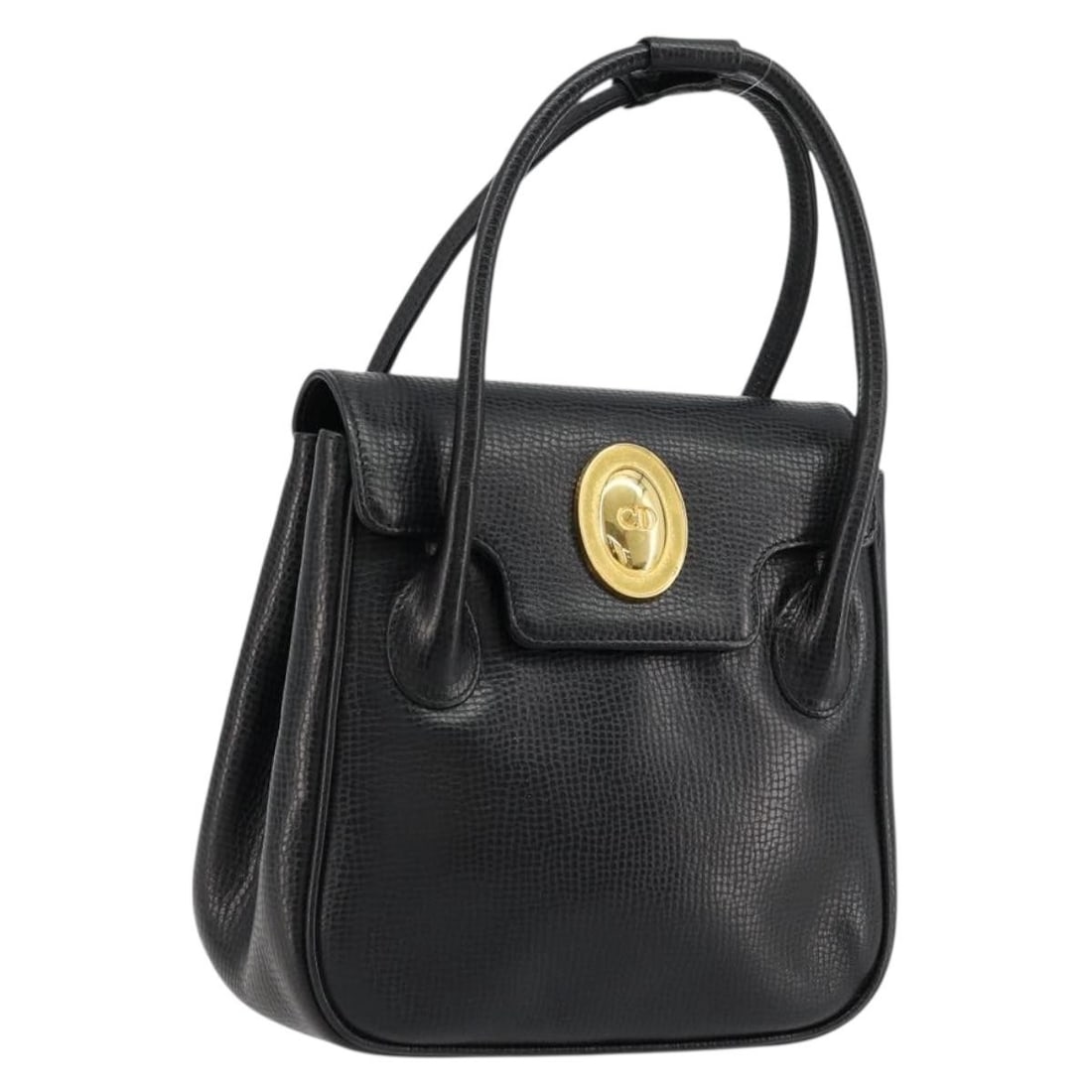 Christian Dior black gold leather women hand bag France: Christian Dior black gold leather women hand bag France This Christian Dior handbag is crafted from black and gold leather and designed for women. The bag features a structured silhouette with a top h