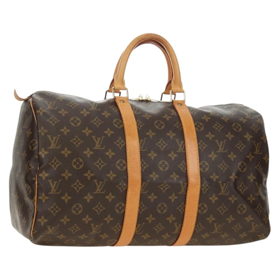 Louis Vuitton M41428 Keepall 45 Monogram Canvas Boston Bag France: Louis Vuitton M41428 Keepall 45 Monogram Canvas Boston Bag France Louis Vuitton Keepall 45 Boston Bag in Monogram Canvas, made in France. This women's bag features the Monogram exterior and comes with