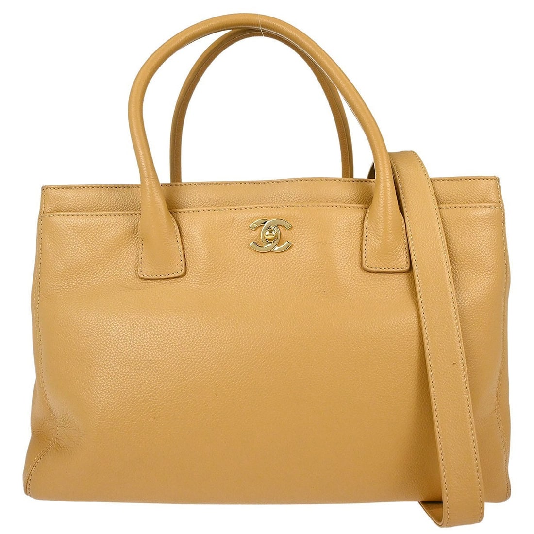 CHANEL Executive Cerf beige calfskin 2way tote handbag (1 of 18)