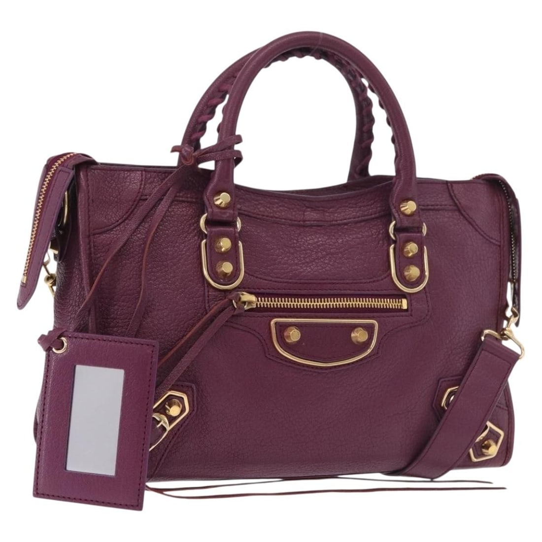 Balenciaga 432831 City S Purple Leather 2way Handbag (1 of 18)
