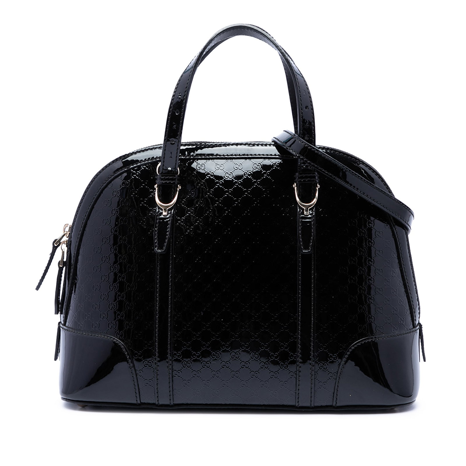 Gucci Nice Small Satchel in Black Patent Microguccissima Leather (1 of 7)