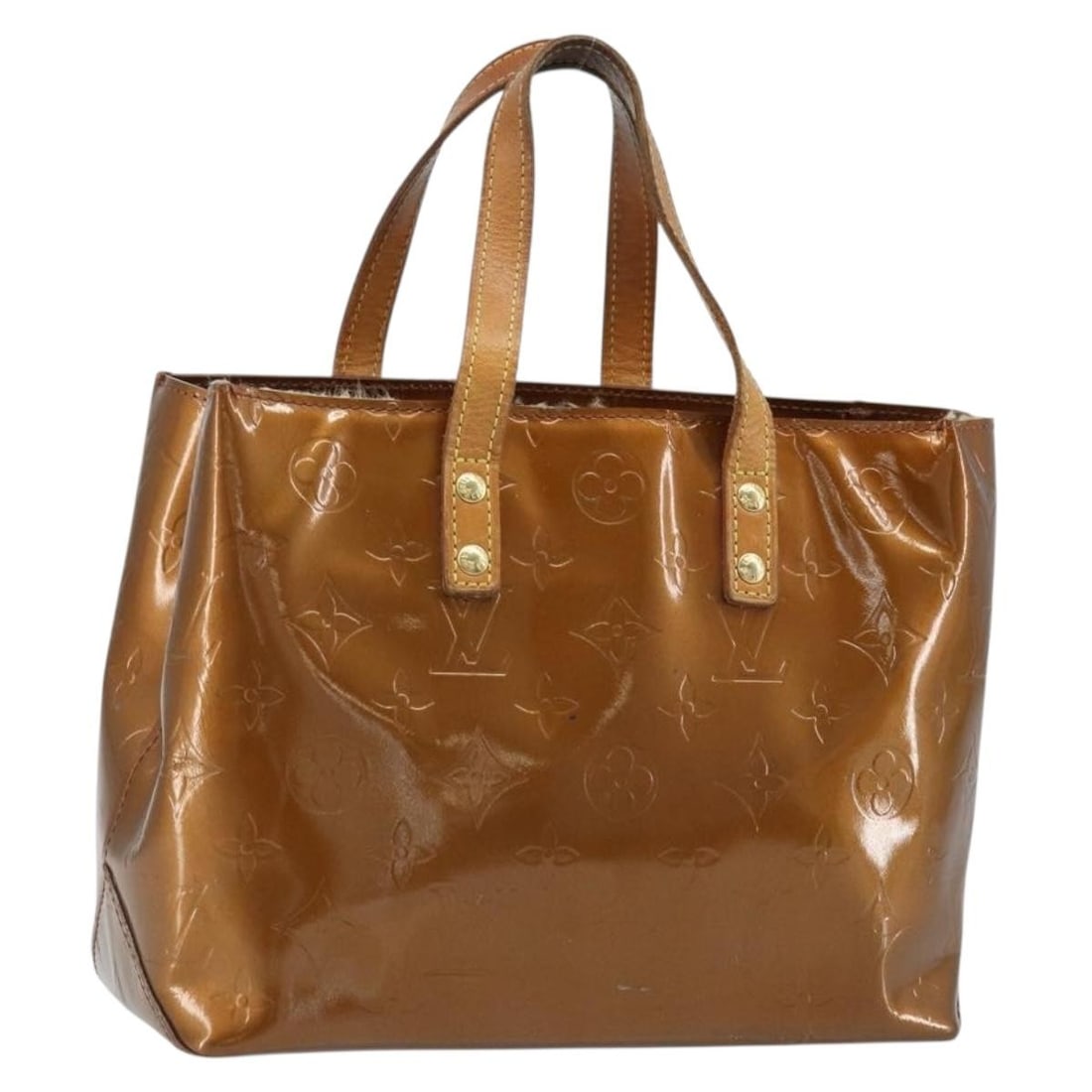 Louis Vuitton Reade PM Bronze Monogram Vernis Patent Leather Tote M91146: Louis Vuitton Reade PM Bronze Monogram Vernis Patent Leather Tote M91146 This Louis Vuitton Monogram Vernis Reade PM hand bag features a bronze patent leather exterior and is designed for women. Made 