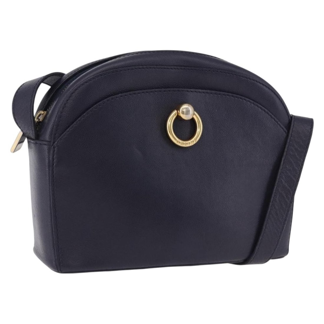 CELINE Navy Leather Shoulder Bag Gold Tone Italy: CELINE Navy Leather Shoulder Bag Gold Tone Italy Celine shoulder bag in navy leather with gold-tone accents, made in Italy. This women's bag includes an adjustable shoulder strap and is offered withou