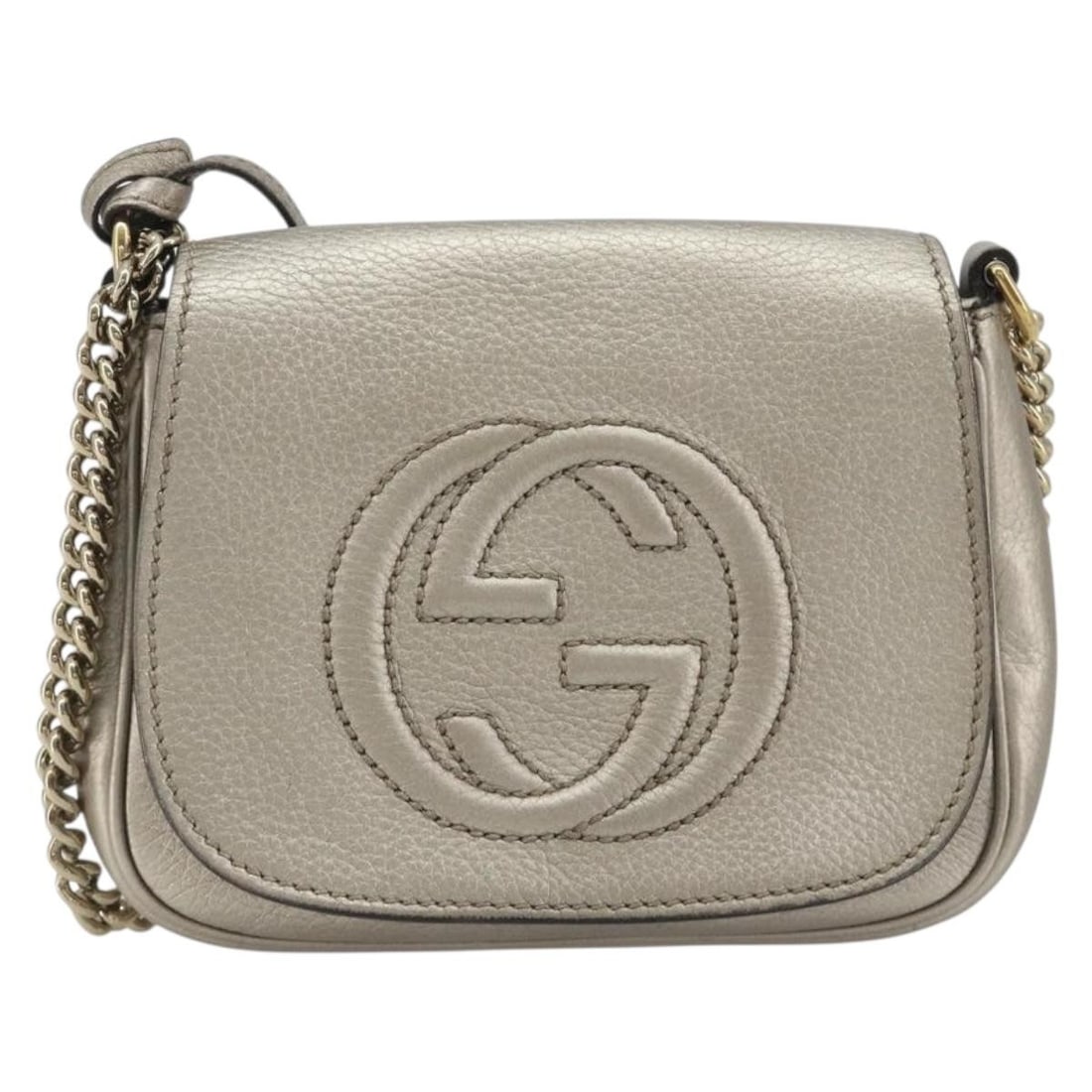 Gucci Soho Chain leather shoulder bag silver tone (1 of 18)