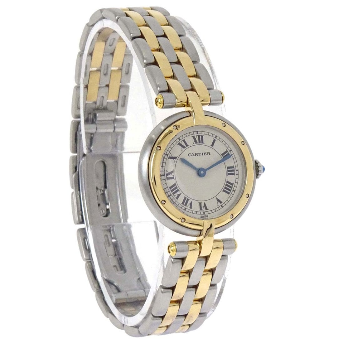 Cartier Vendome Panthere SM 24mm Quartz Wristwatch 18KYG Stainless Steel (1 of 10)