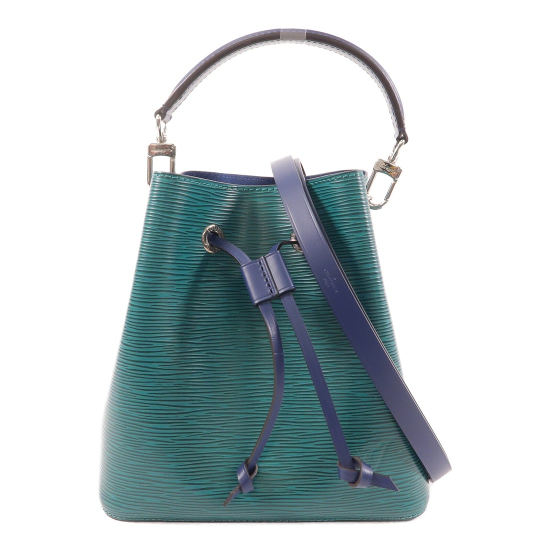 Louis Vuitton Neo Noe BB Epi Calfskin 2Way Bag M53612 Green: Louis Vuitton Neo Noe BB Epi Calfskin 2Way Bag M53612 Green Louis Vuitton Neo Noe BB 2Way Shoulder Bag in Epi Vert Emerald/Indigo with calfskin (cowhide) trim. Made in France, this women's regular-siz