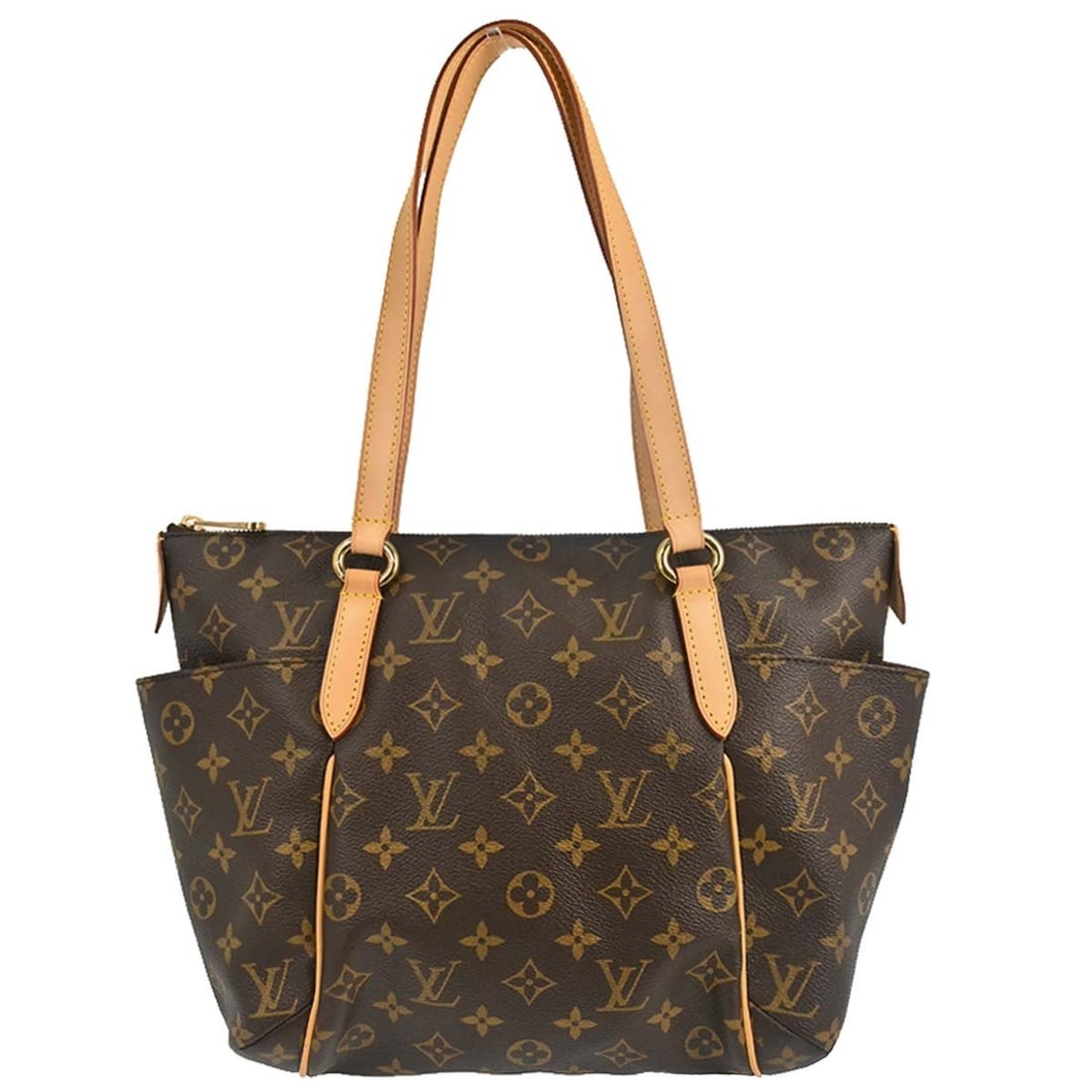 Louis Vuitton Totally PM Monogram Canvas Tote M56688: Louis Vuitton Totally PM Monogram Canvas Tote M56688 Louis Vuitton Totally PM tote handbag in Monogram canvas and leather, presented in brown with beige double handles and gold-tone hardware. It featu
