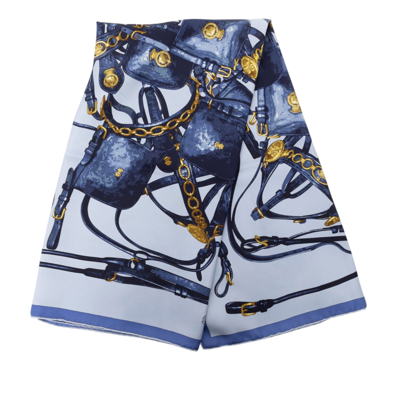 Hermes Brides Rebelles 90 blue silk scarf: Hermes Brides Rebelles 90 blue silk scarf Hermes Brides Rebelles Silk Scarf 90 in blue, featuring the Brides Rebelles print. Made in France, this accessory is crafted from 100% silk. Condition is rate