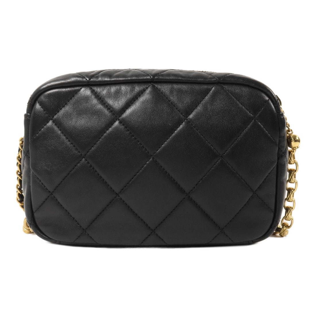 CHANEL AS3383 CC Camera Shoulder Bag Black Calfskin GHW: CHANEL AS3383 CC Camera Shoulder Bag Black Calfskin GHW Black calfskin camera-style chain shoulder bag with CC hardware and a compact structured silhouette. The interior includes one open pocket and o