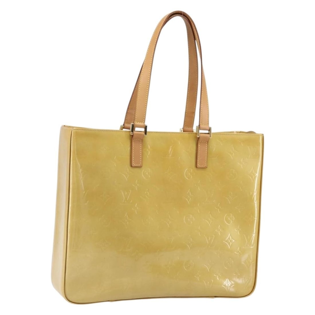 Louis Vuitton Columbus Monogram Vernis patent leather tote beige M91023: Louis Vuitton Columbus Monogram Vernis patent leather tote beige M91023 Louis Vuitton Monogram Vernis Columbus tote bag in beige patent leather. This women's tote is made in Spain and features reasona