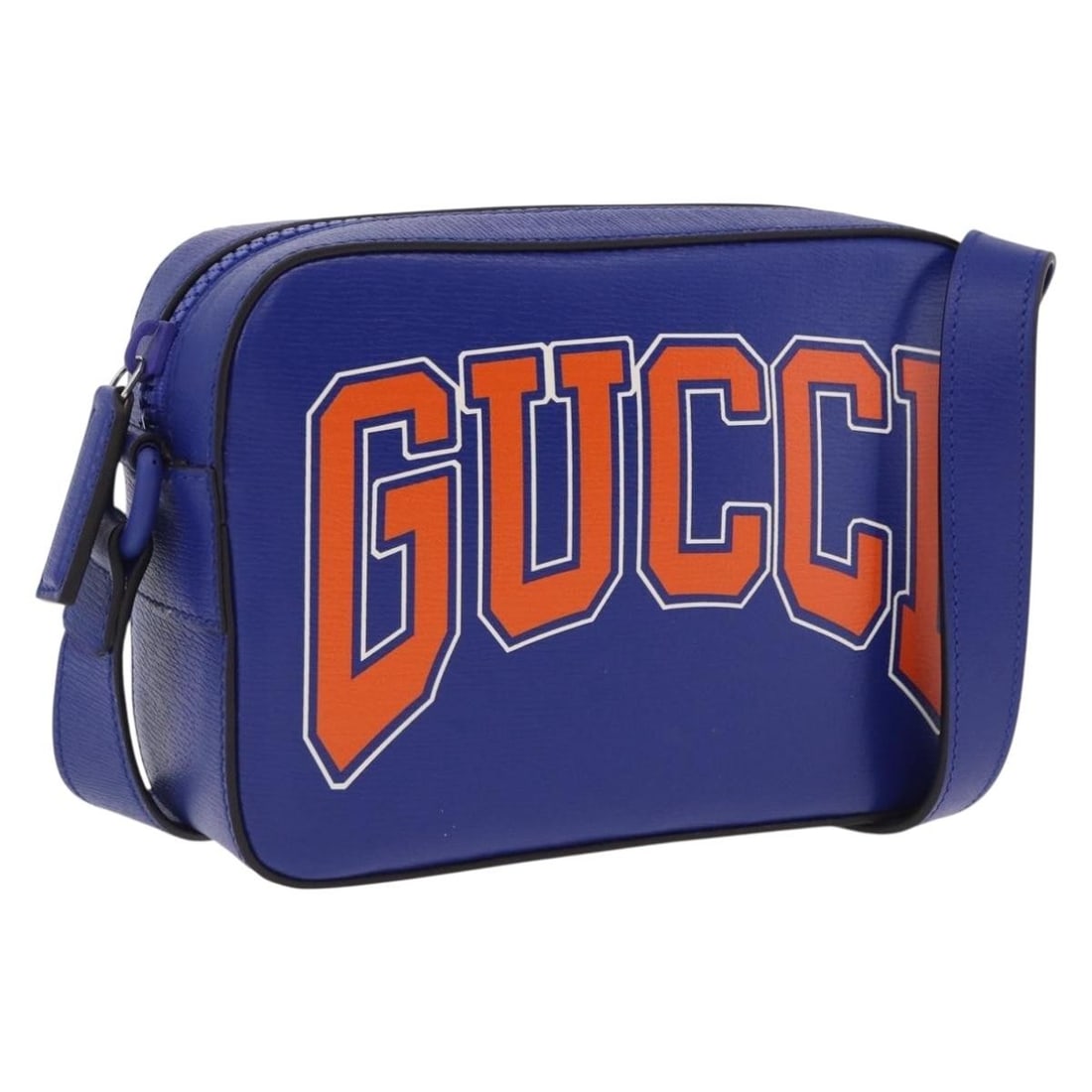 GUCCI 773190 NY Dragons leather shoulder bag blue orange: GUCCI 773190 NY Dragons leather shoulder bag blue orange Gucci NY Dragons shoulder bag in blue and orange leather. This women's shoulder bag is made in Italy and includes the dust bag and item box. It