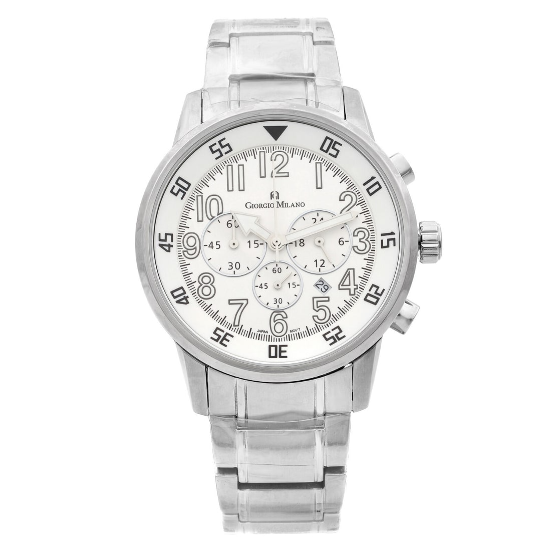 Giorgio Milano GM854SL-SS Quartz Men's Watch Gray Steel White Dial: Giorgio Milano GM854SL-SS Quartz Men's Watch Gray Steel White Dial Presenting the Giorgio Milano Chrono Steel White Arabic Dial Quartz Mens Watch GM854SL-SS, a sophisticated timepiece designed for sty