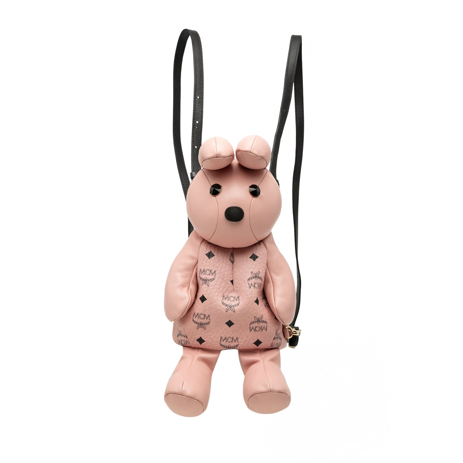 MCM Rabbit Zoo Doll Backpack in Pink Visetos Coated Canvas (1 of 6)