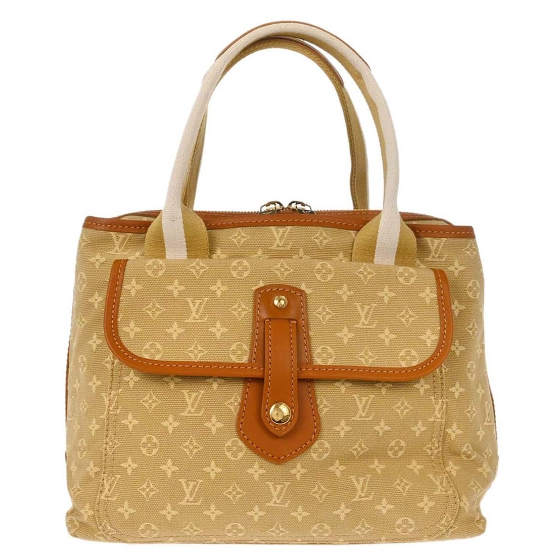 Louis Vuitton Sac Mary Kate Beige Monogram Mini Canvas Handbag: Louis Vuitton Sac Mary Kate Beige Monogram Mini Canvas Handbag Vintage Louis Vuitton Sac Mary Kate handbag in beige Monogram Mini canvas with leather trim and double handles. This zip-top handbag feat