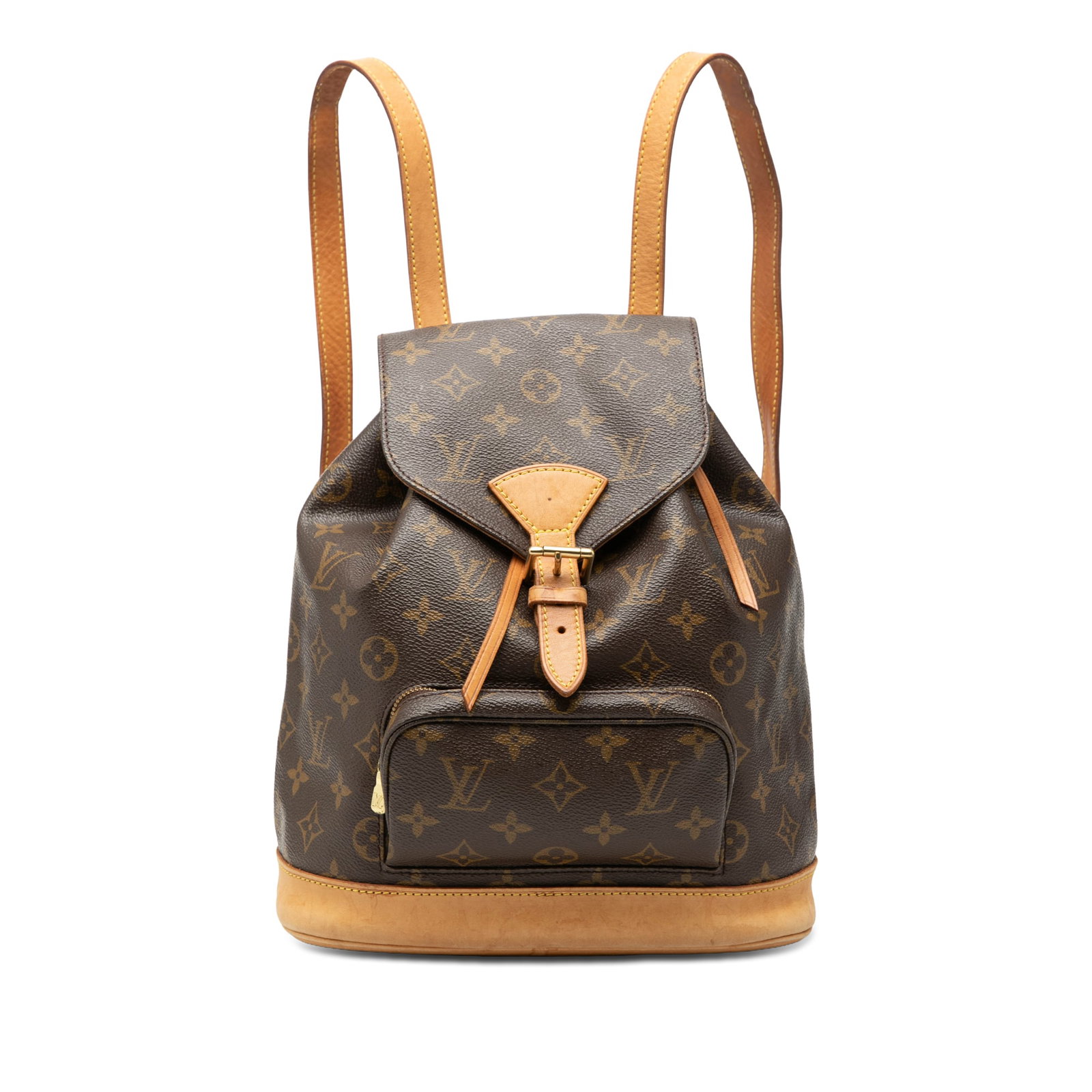Louis Vuitton Montsouris PM Monogram Canvas Backpack: Louis Vuitton Montsouris PM Monogram Canvas Backpack Louis Vuitton Monogram Montsouris PM backpack in brown monogram canvas with vachetta leather trim. This bag features flat vachetta leather back str