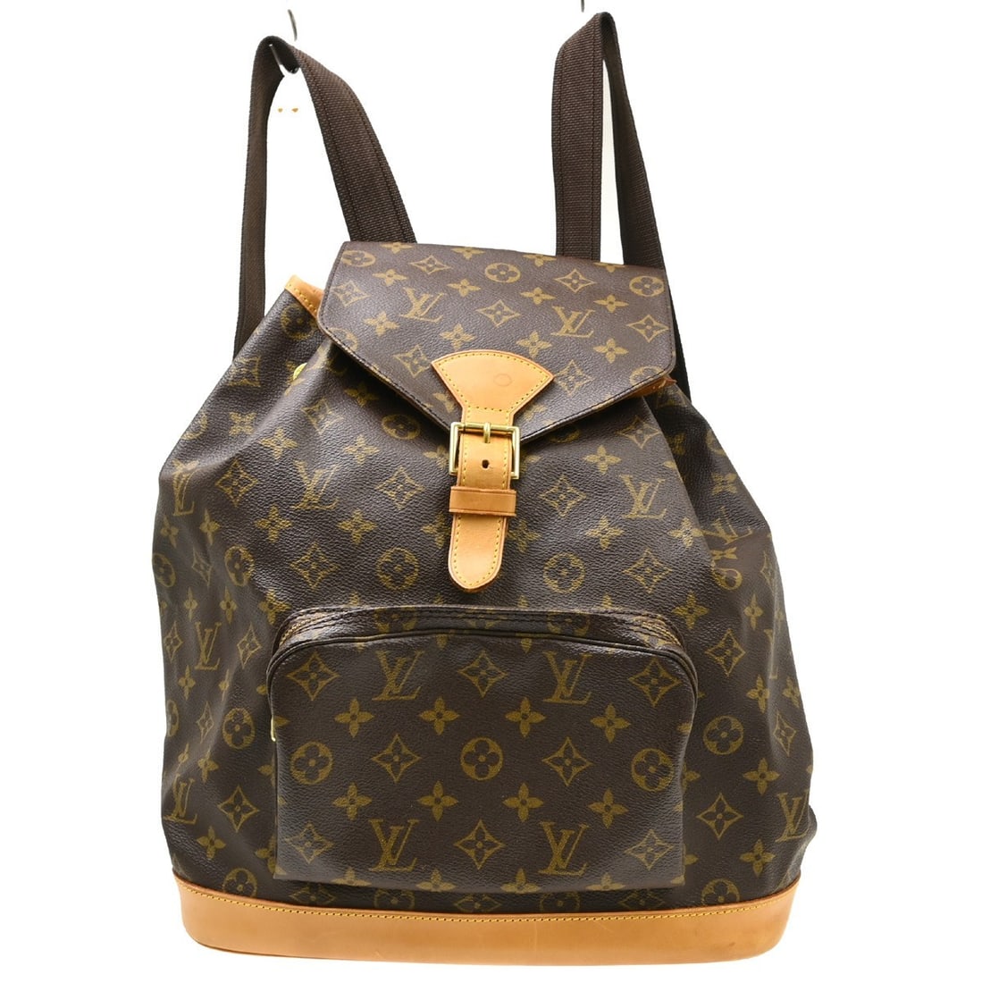 Louis Vuitton M51135 Montsouris GM Monogram Canvas Backpack: Louis Vuitton M51135 Montsouris GM Monogram Canvas Backpack Louis Vuitton Montsouris GM backpack in Monogram canvas and leather, presented as a vintage item made in France. It features a buckle drawst