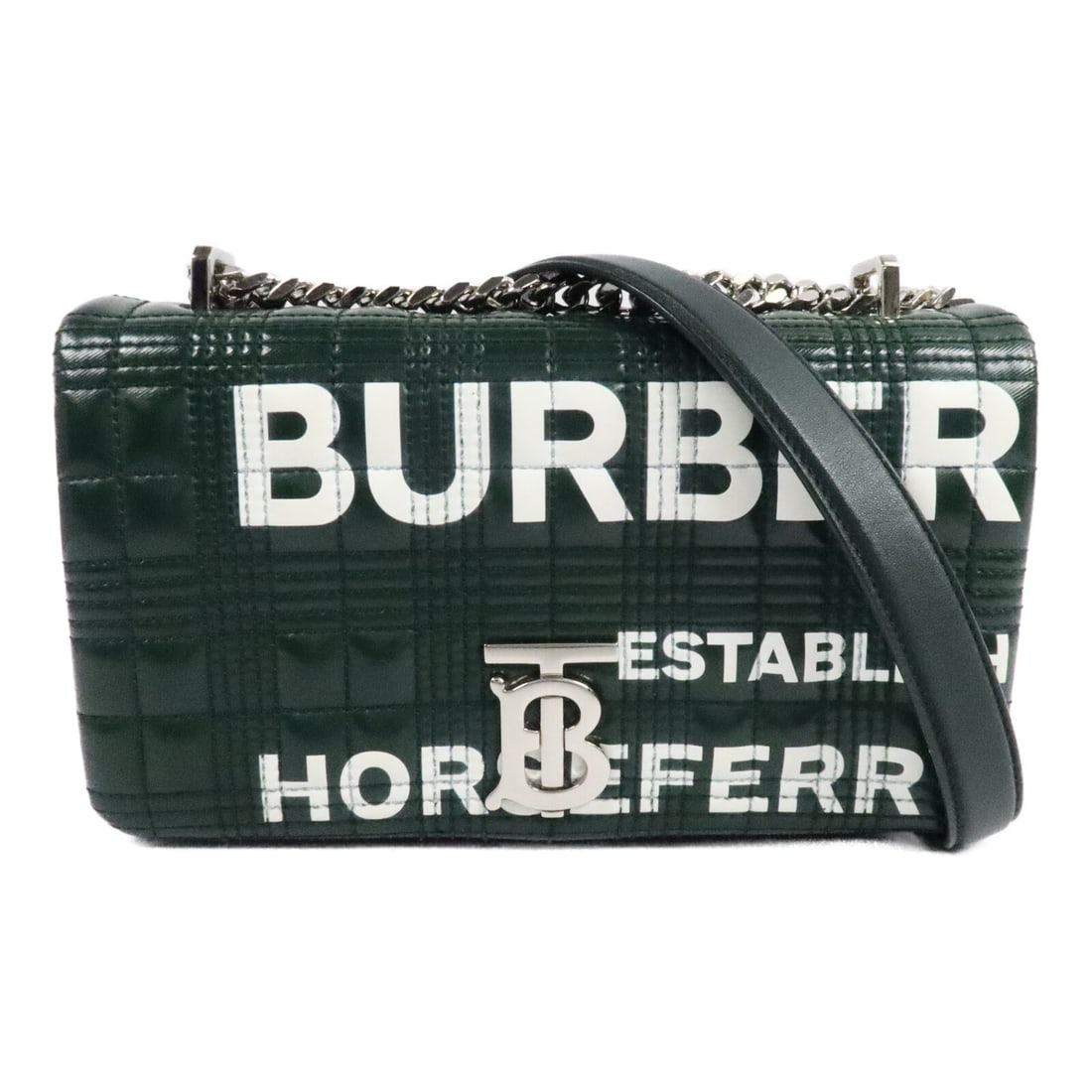 Burberry Lola Green Calfskin Shoulder Bag with SHW: Burberry Lola Green Calfskin Shoulder Bag with SHW Burberry Lola shoulder bag in green calfskin leather with silver-tone hardware. Designed for women, this shoulder bag features a magnetic pocket and 