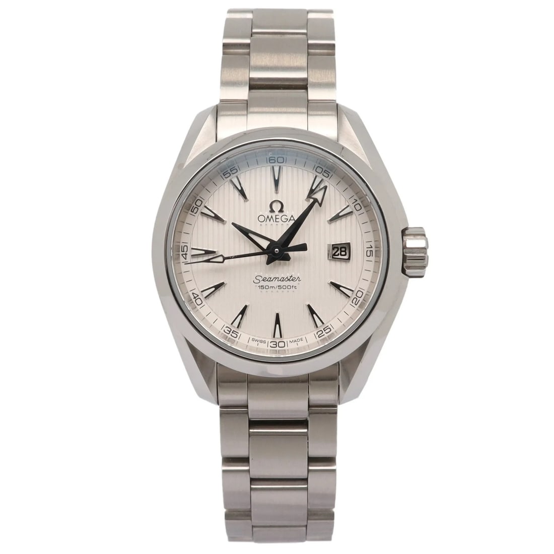 Omega 231.10.30.61.02.001 ladies quartz wristwatch in steel: Omega 231.10.30.61.02.001 ladies quartz wristwatch in steel Omega Seamaster Aqua Terra ladies wristwatch in excellent pre-owned condition. This quartz model features a silver analog dial with stick in