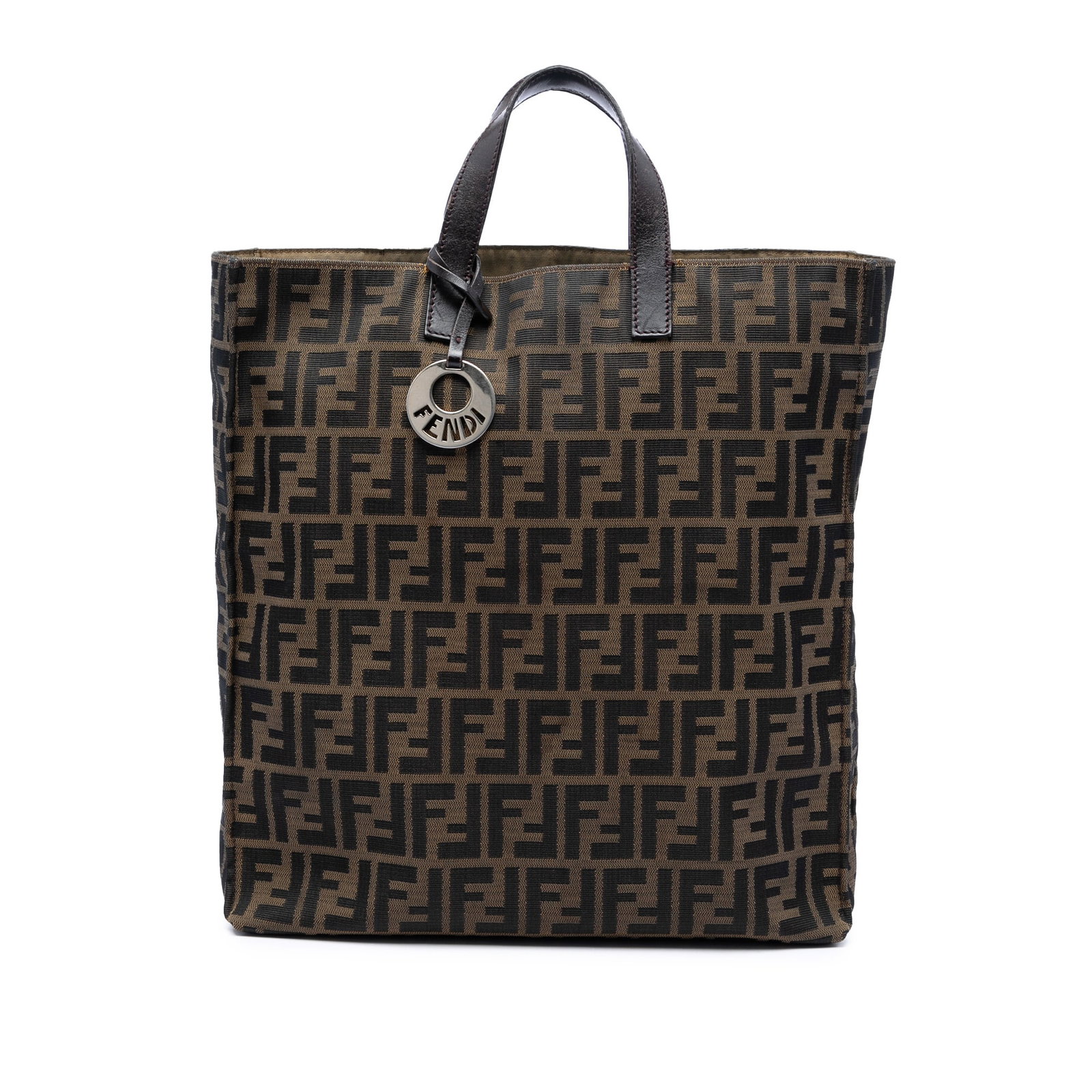 Brown Fendi Zucca canvas tote with leather handles (1 of 7)