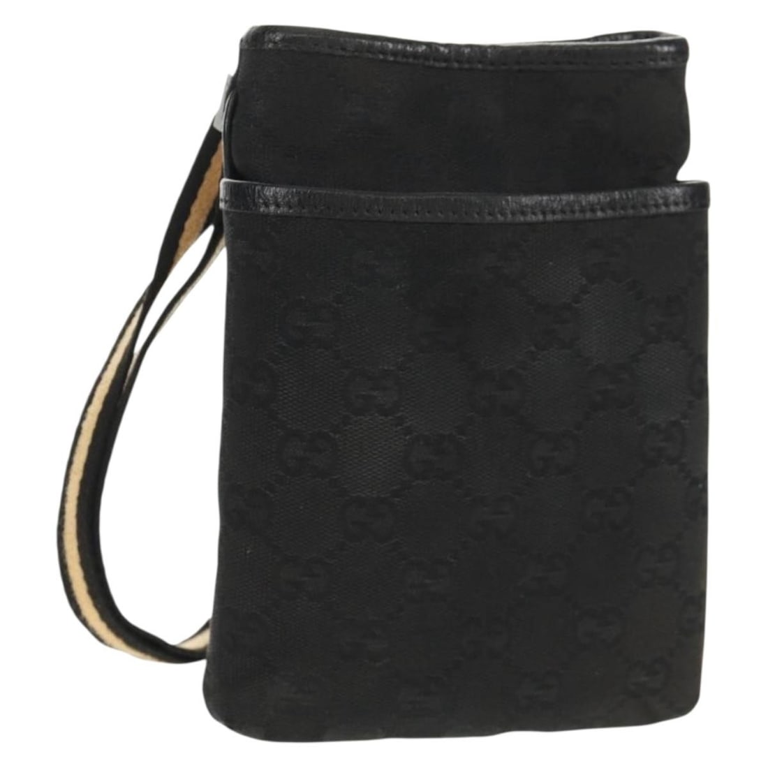 GUCCI Black GG Canvas Shoulder Bag 141863 Auth Italy: GUCCI Black GG Canvas Shoulder Bag 141863 Auth Italy This authentic GUCCI GG Canvas Shoulder Bag is a stylish accessory crafted in Italy. Made from durable GG canvas, it features a sleek black exterio