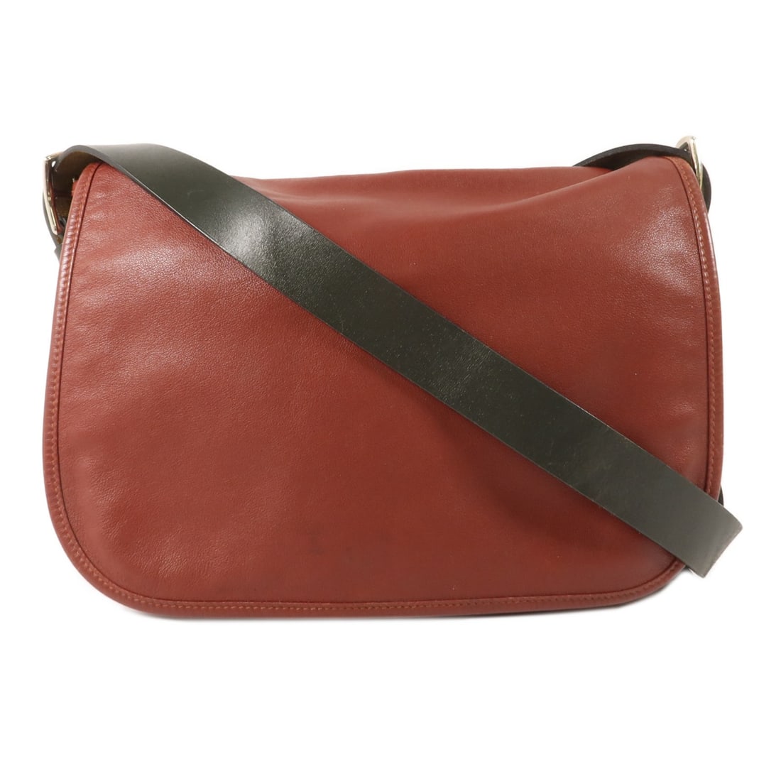 Hermes Barda 30 Swift Leather Shoulder Bag Red Noir PHW (1 of 18)