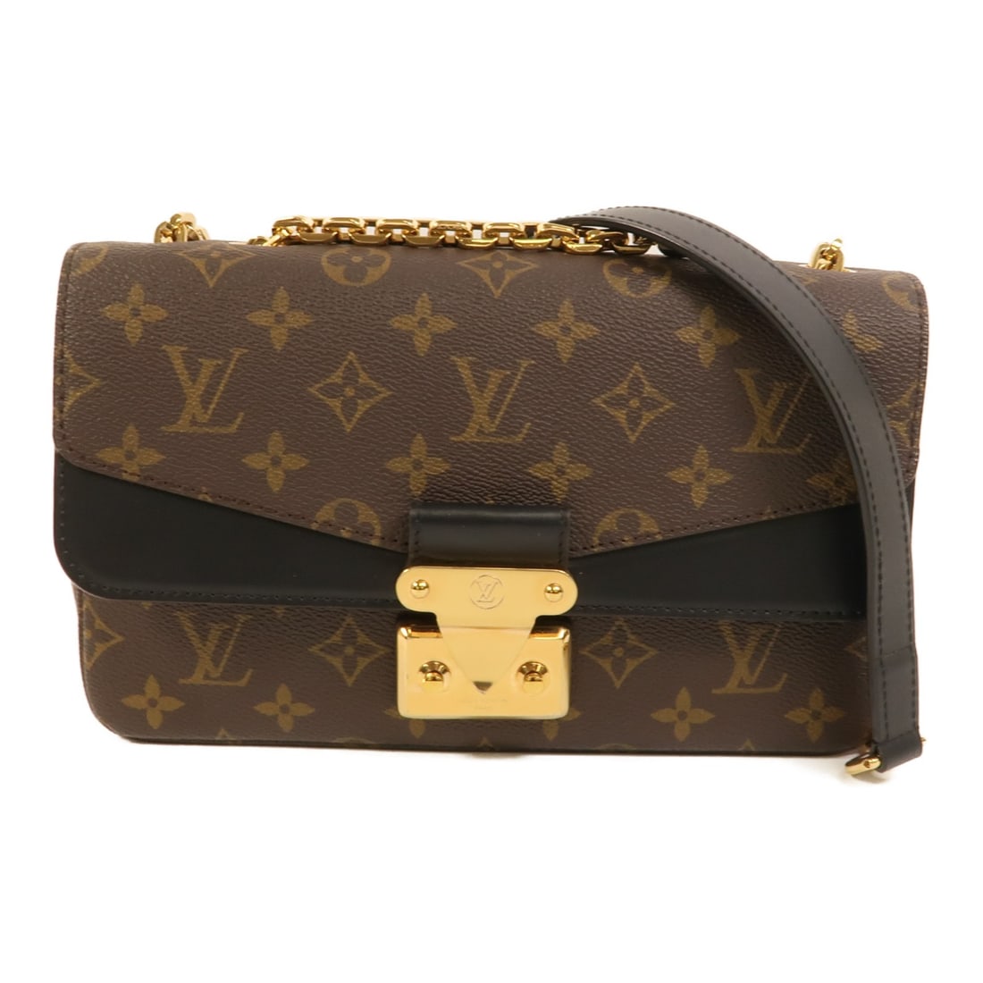 Louis Vuitton Marceau M46126 Monogram Shoulder Bag Brown Black: Louis Vuitton Marceau M46126 Monogram Shoulder Bag Brown Black Louis Vuitton Marceau shoulder bag in brown and black Monogram PVC coated canvas. This women's shoulder bag features a flap design with e