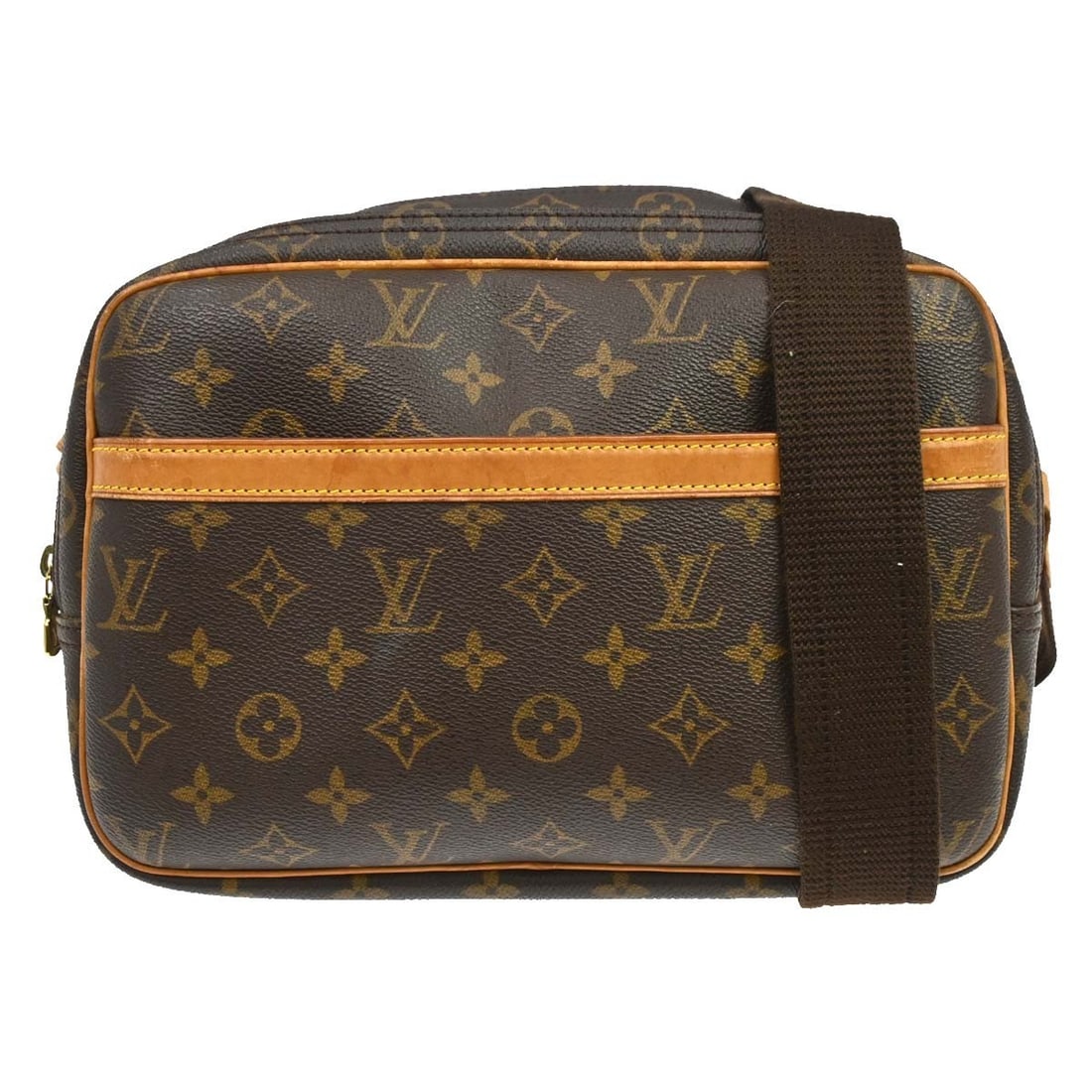 Louis Vuitton Reporter PM Monogram Canvas Crossbody Bag M45254: Louis Vuitton Reporter PM Monogram Canvas Crossbody Bag M45254 Louis Vuitton Reporter PM shoulder bag in Monogram canvas and leather, made in France. This vintage small bag features a zip closure, adj