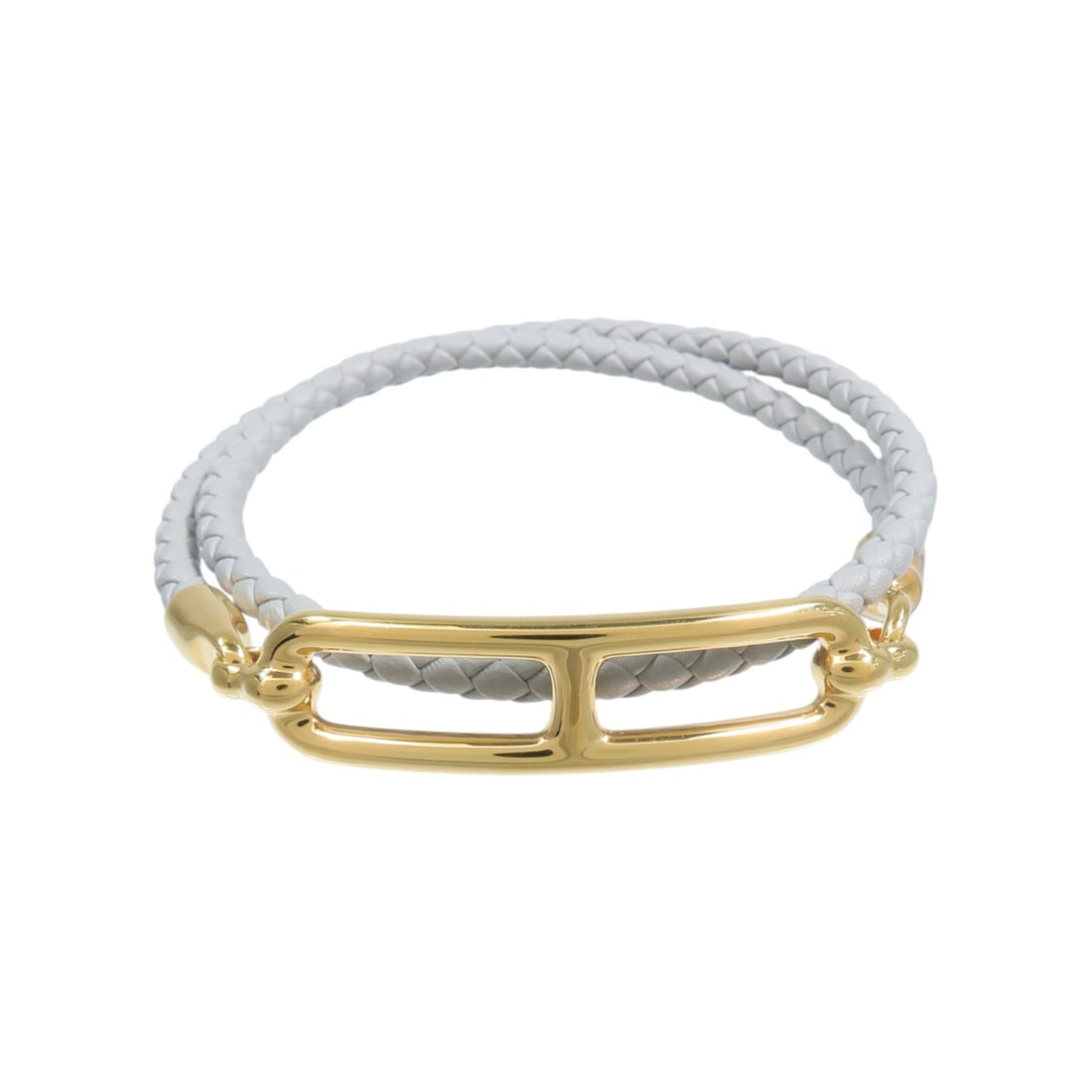 Hermes Roulis Double Tour Bracelet Swift Leather Gris Meyer GHW: Hermes Roulis Double Tour Bracelet Swift Leather Gris Meyer GHW Hermes Roulis Double Tour bracelet in Gris Meyer Swift leather with a wraparound design. Includes storage box and storage bags. Conditio