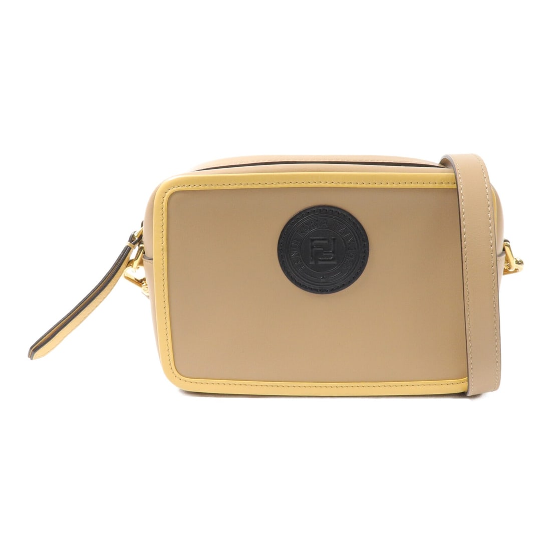 Fendi 8BS019 Pochette Camera Shoulder Bag Beige Calfskin Leather (1 of 14)