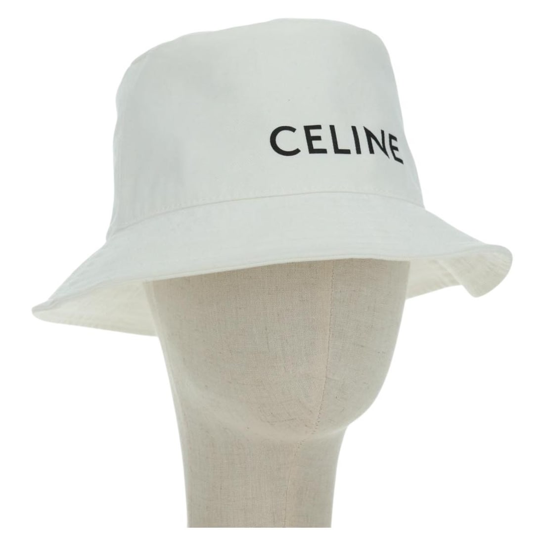 CELINE White Cotton Womens Bucket Hat Size L France: CELINE White Cotton Womens Bucket Hat Size L France Authentic CELINE bucket hat in white cotton for women. This hat has a clean, versatile look and is made in France. Condition is very good, with slig