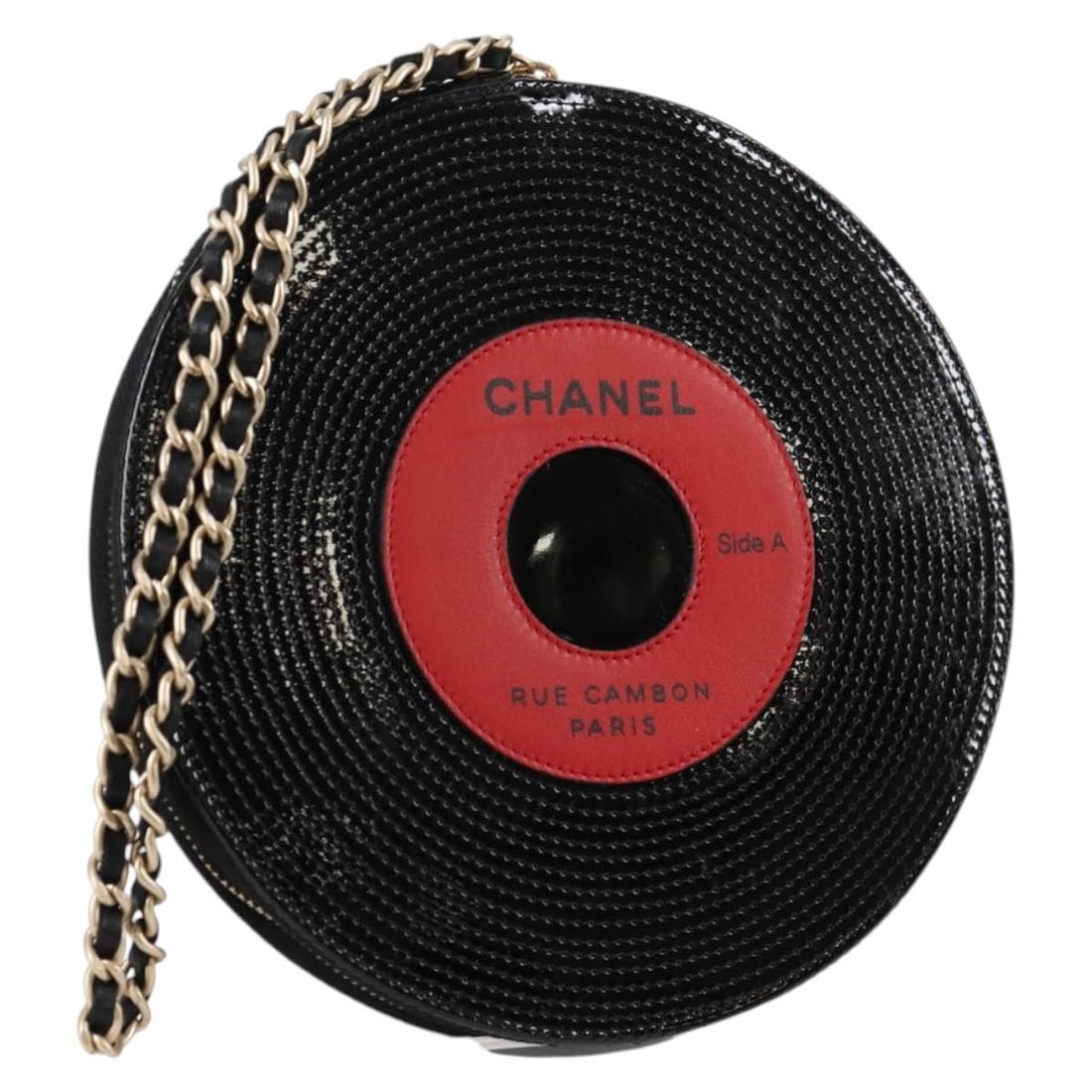 CHANEL Black Patent Leather Pouch with Dust Bag 136541SM: CHANEL Black Patent Leather Pouch with Dust Bag 136541SM A CHANEL pouch crafted in black patent leather, made in Italy. It comes with a dust bag and is described as being in excellent condition overal