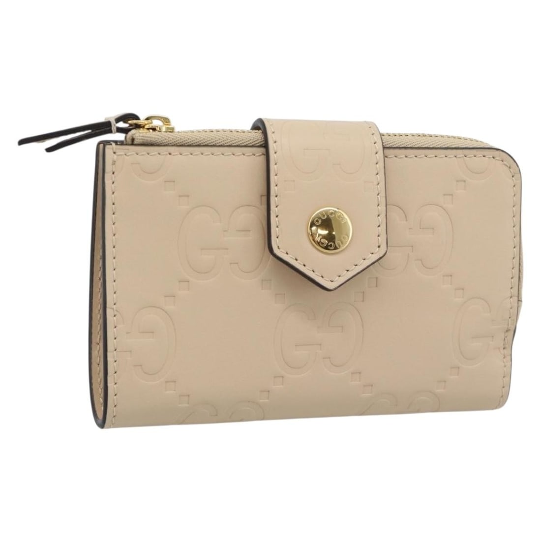 GUCCI 790131 Guccissima GG Canvas Leather Wallet Beige Gold: GUCCI 790131 Guccissima GG Canvas Leather Wallet Beige Gold Gucci wallet in beige and gold, made from leather and GG canvas. It is a women's wallet from Italy and comes with a dust bag and item box. T
