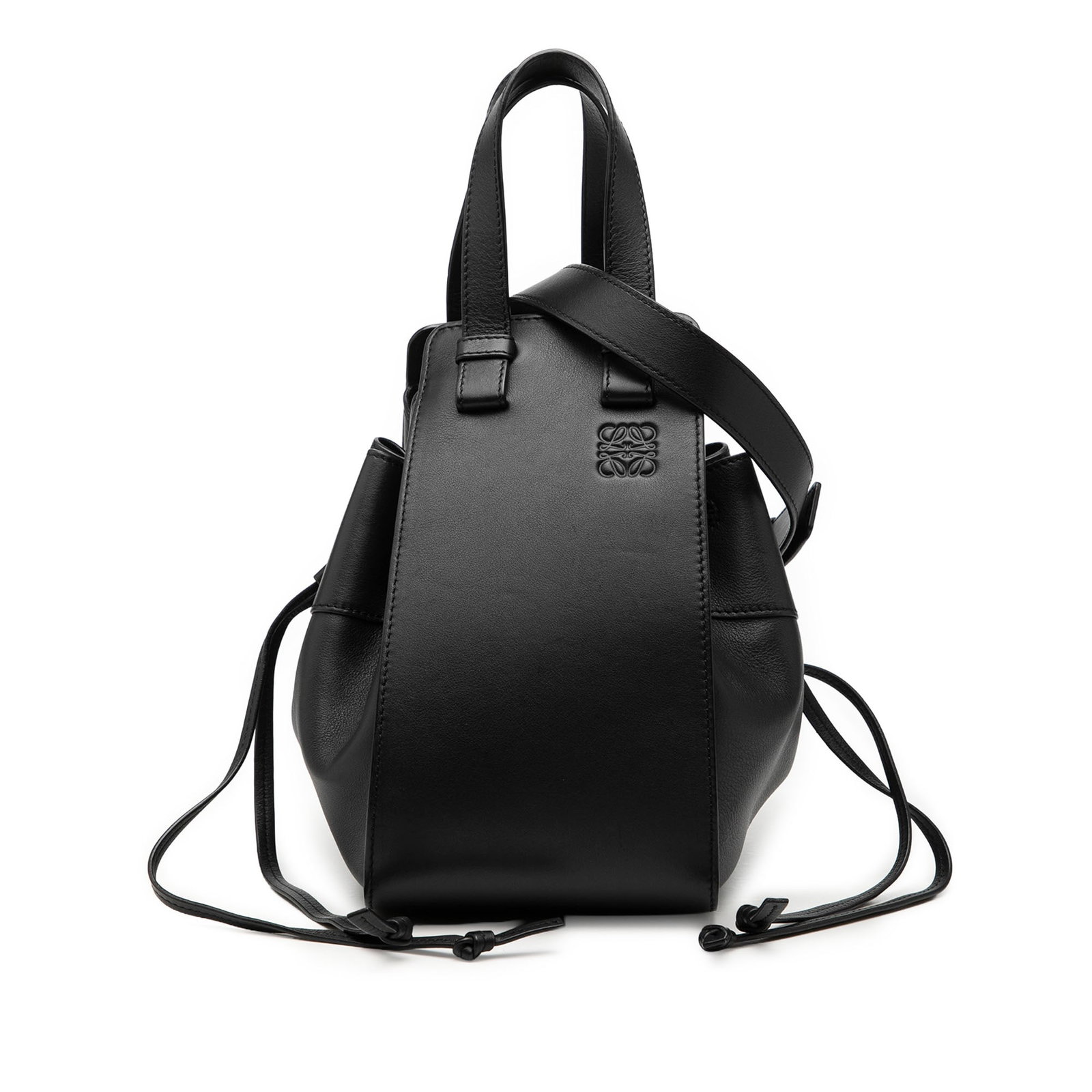 LOEWE Hammock Small Black Leather Drawstring Satchel Bag (1 of 7)