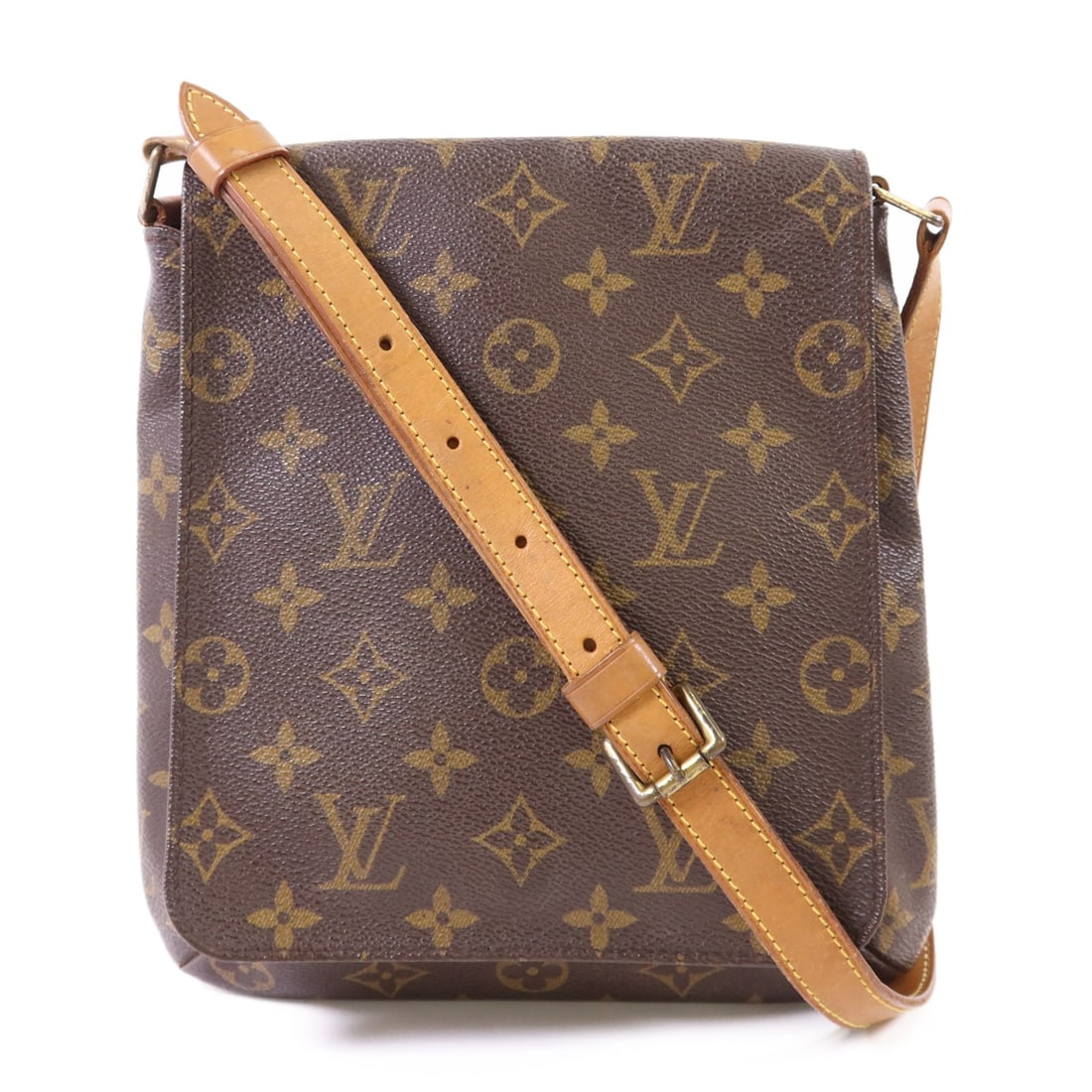Louis Vuitton Musette Salsa M51258 Monogram Shoulder Bag Brown: Louis Vuitton Musette Salsa M51258 Monogram Shoulder Bag Brown A Louis Vuitton Musette Salsa Short Shoulder Bag in brown Monogram x PVC coated canvas. This shoulder bag features a flap closure, one op