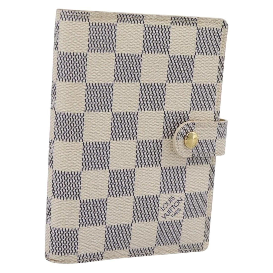 Louis Vuitton R20706 Damier Azur Day Planner Cover PM: Louis Vuitton R20706 Damier Azur Day Planner Cover PM Louis Vuitton Damier Azur Agenda PM day planner cover in Damier Azur canvas. This compact planner cover is made in Spain and includes only the ite