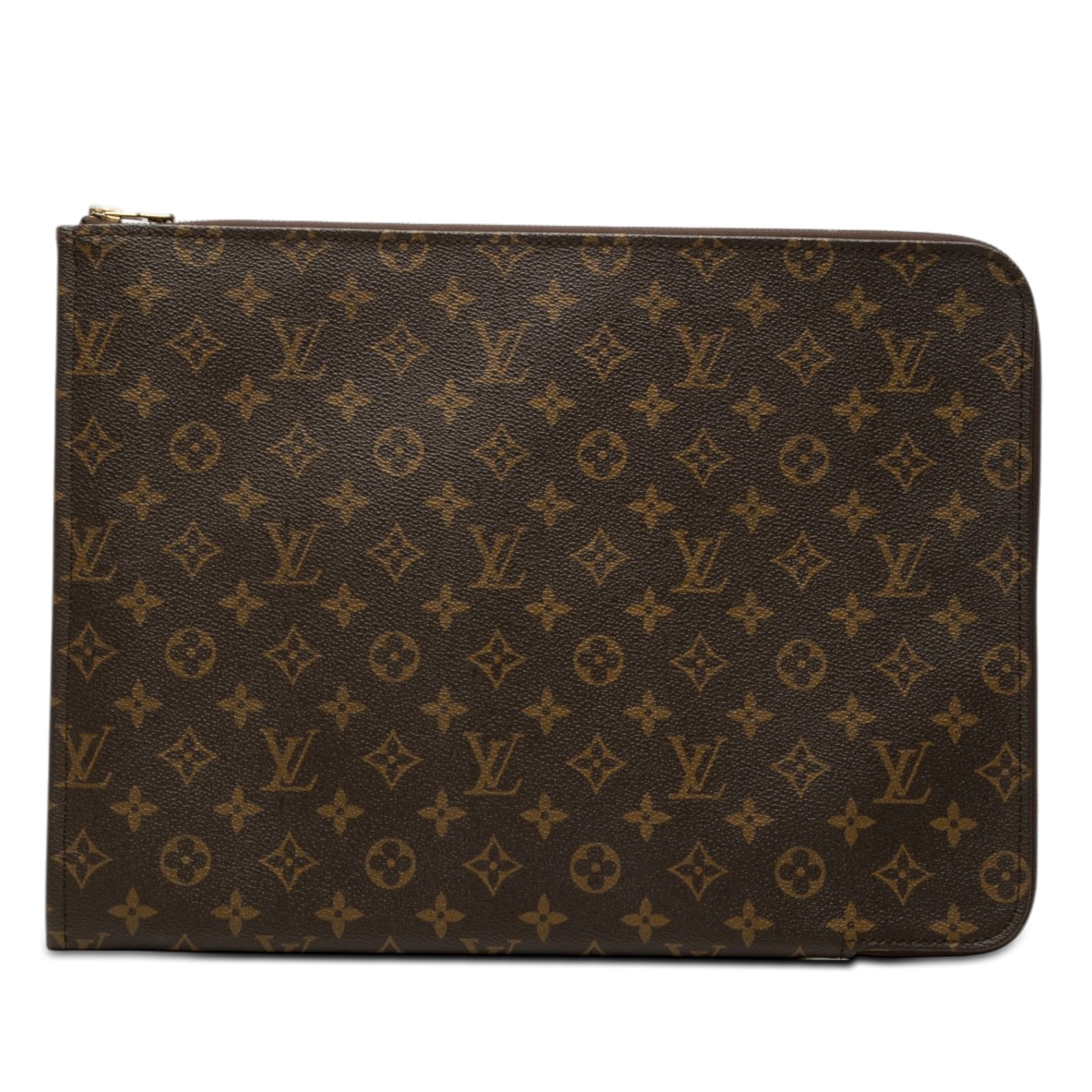Louis Vuitton Monogram zip clutch portfolio bag: Louis Vuitton Monogram zip clutch portfolio bag Louis Vuitton Monogram Poche Documents Portfolio clutch bag with a monogram canvas body and zip-around closure. Made in France. Condition is B+ with vis