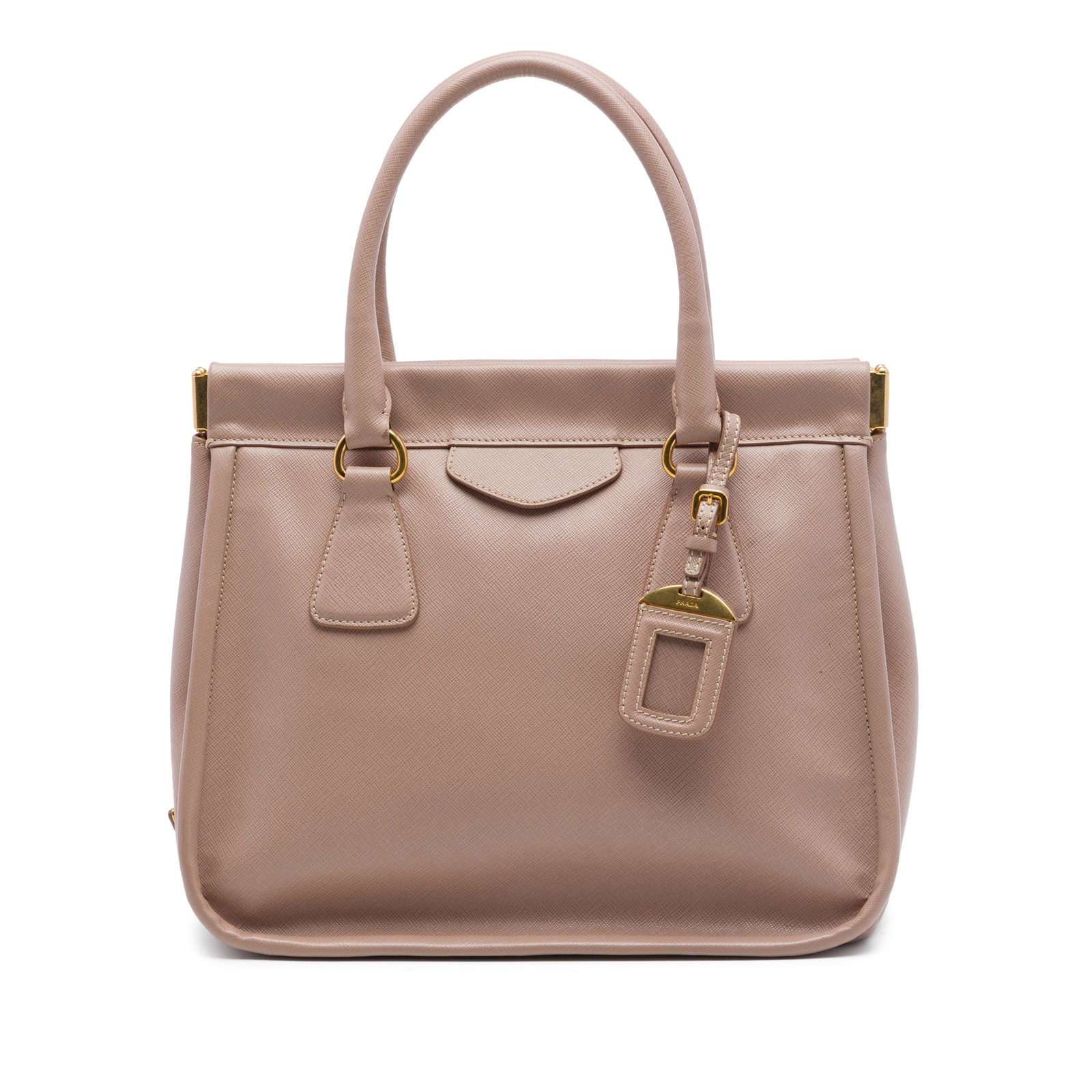 Prada Saffiano Lucido Leather Frame Tote Brown Top Handle Bag: Prada Saffiano Lucido Leather Frame Tote Brown Top Handle Bag Prada Saffiano Lucido Top Handle Frame Tote in brown leather with rolled leather handles, a top frame closure, and interior zip and slip p