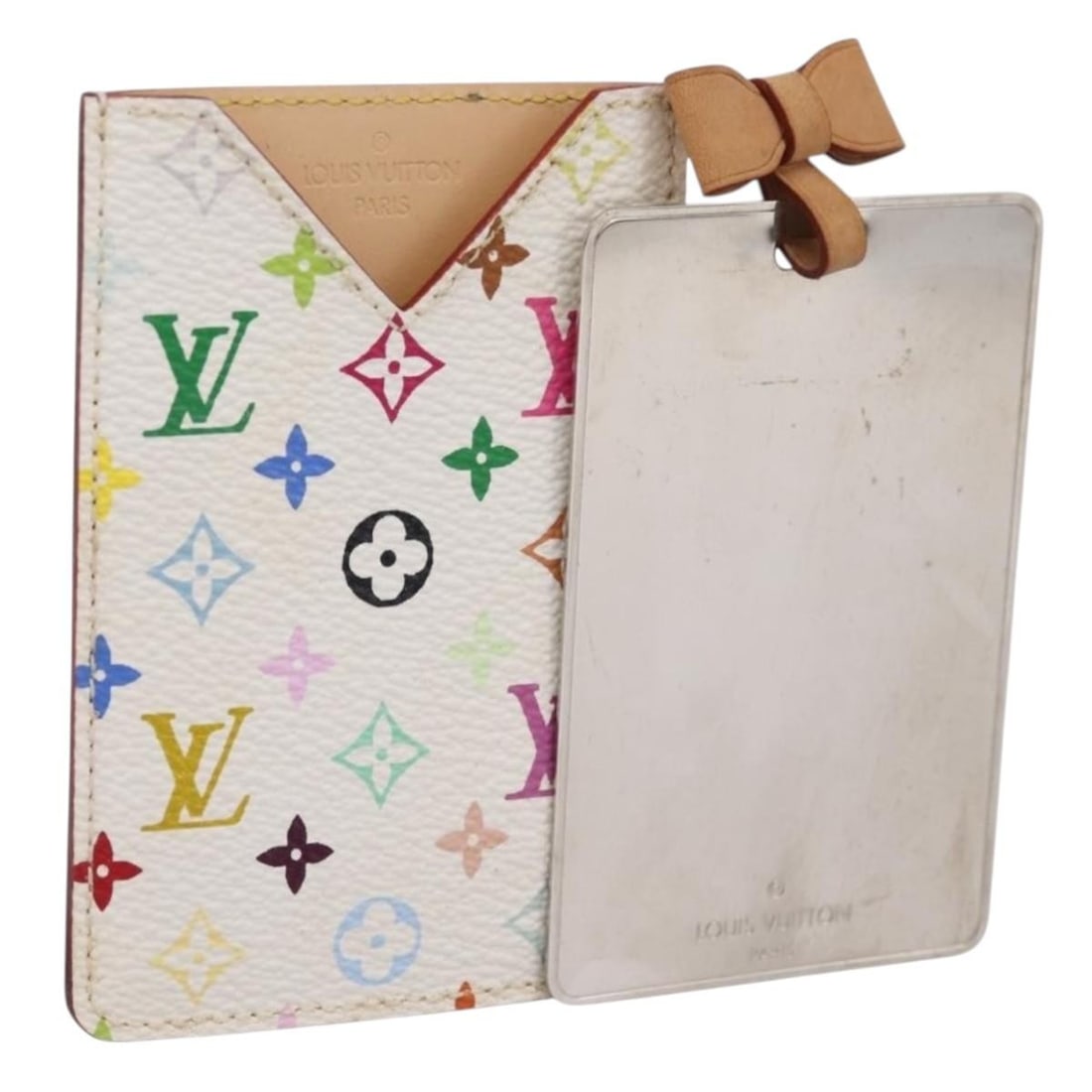 Louis Vuitton M92651 White Monogram Multicolor Hand Mirror: Louis Vuitton M92651 White Monogram Multicolor Hand Mirror Louis Vuitton Etui Hand Mirror in white Monogram Multicolor canvas. Made in France, this women's accessory is offered without the original bo
