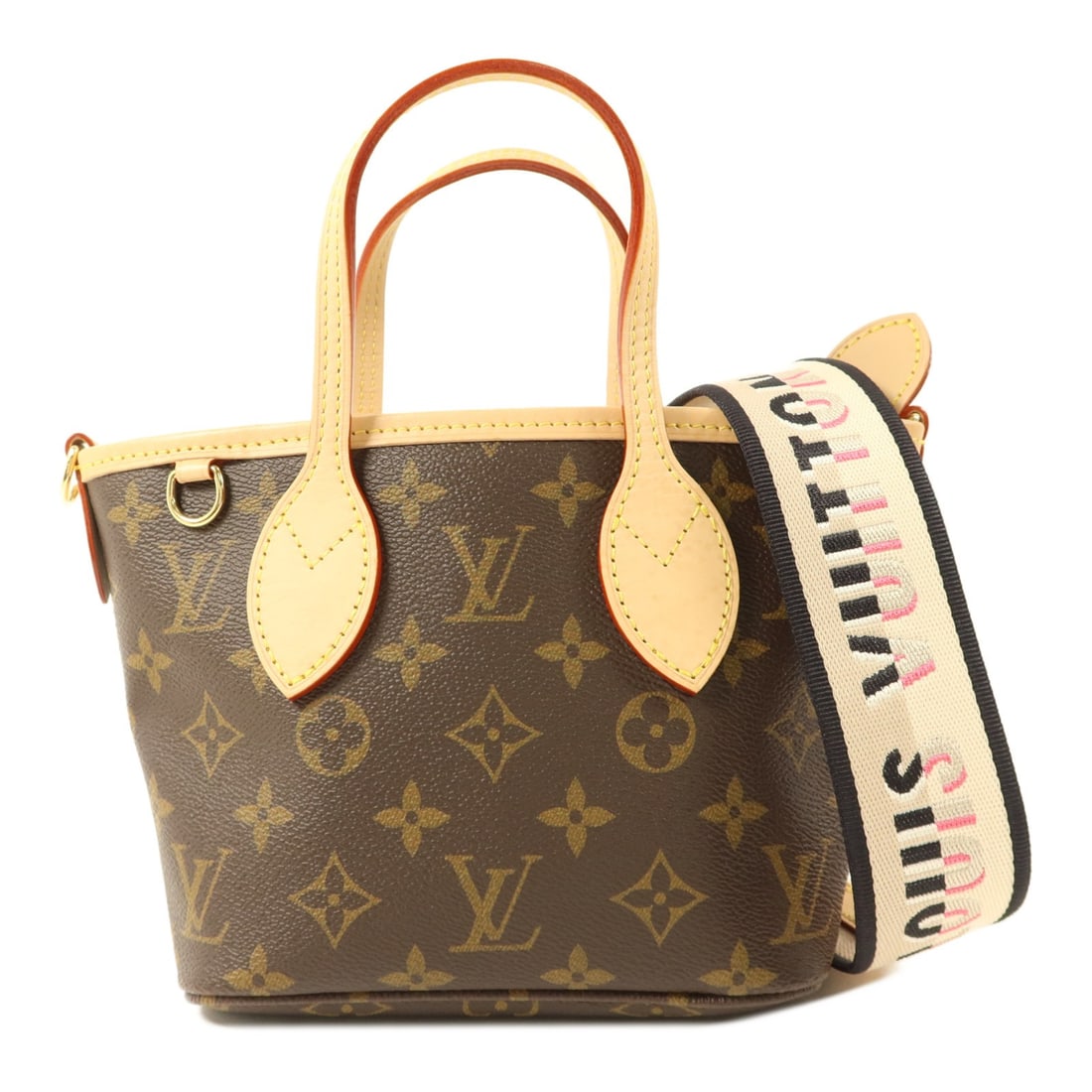 Louis Vuitton Neverfull BB M46705 Monogram 2 Way Shoulder Bag Brown: Louis Vuitton Neverfull BB M46705 Monogram 2 Way Shoulder Bag Brown Louis Vuitton Neverfull BB 2-way shoulder bag in brown Monogram PVC coated canvas. This women's bag features a top handle and an adj
