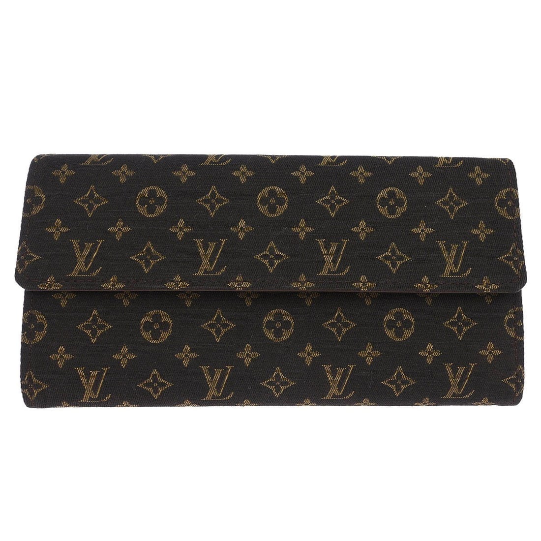 Louis Vuitton Portefeuille Sarah Folding Wallet Monogram Mini Lin M95234: Louis Vuitton Portefeuille Sarah Folding Wallet Monogram Mini Lin M95234 Vintage Louis Vuitton Portefeuille Sarah wallet in Monogram Mini Lin canvas and leather with a folding design and logo accents.