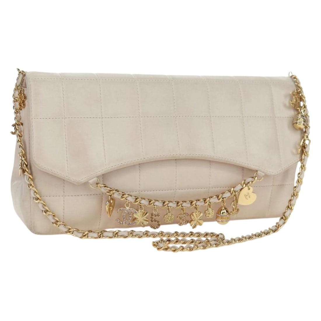 Chanel Chocolate Bar Reissue Flap Bag Quilted Lambskin Pink Gold: Chanel Chocolate Bar Reissue Flap Bag Quilted Lambskin Pink Gold This Chanel Chocolate Bar Accordion Reissue Flap Bag features a quilted lambskin leather exterior in a pink gold color. Designed for un