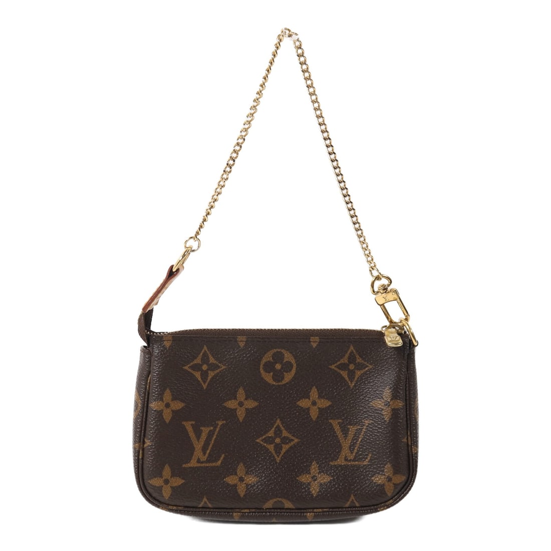 Louis Vuitton M58009 Mini Pochette Accessoires Monogram Accessory Pouch: Louis Vuitton M58009 Mini Pochette Accessoires Monogram Accessory Pouch Louis Vuitton Mini Pochette Accessoires in Monogram PVC coated canvas with a brown exterior and handle. This women's accessory p