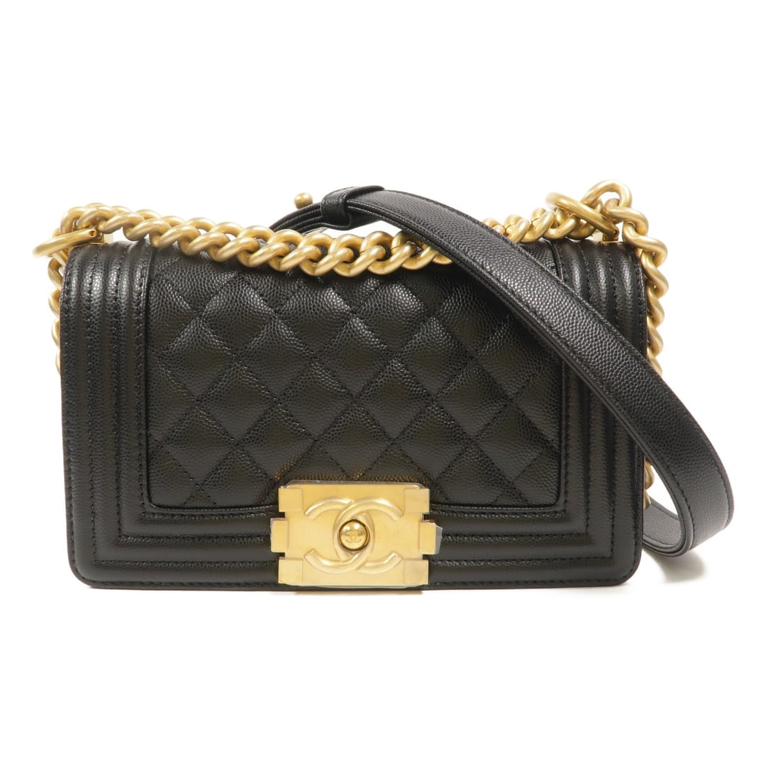 CHANEL Boy 20 A67085 Black Calfskin Chain Shoulder Bag (1 of 16)