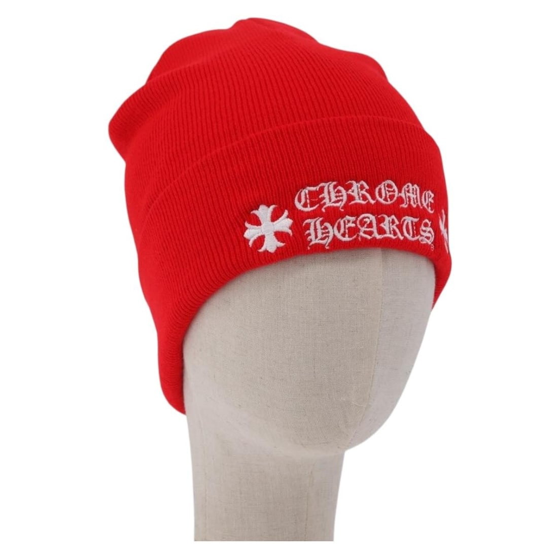 Chrome Hearts red wool knit hat for women USA made (1 of 15)