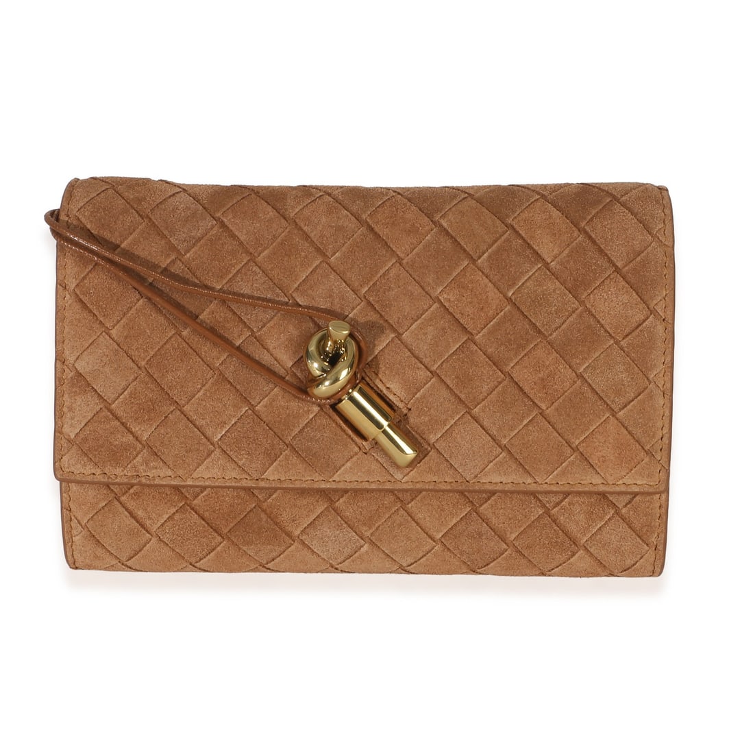 Bottega Veneta Andiamo Pouch Small Brown Leather Intrecciato (1 of 7)