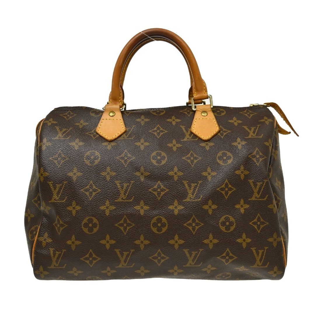 Louis Vuitton Speedy 30 Monogram Canvas Satchel M41526 France: Louis Vuitton Speedy 30 Monogram Canvas Satchel M41526 France Vintage Louis Vuitton Speedy 30 handbag in Monogram canvas with leather double handles and a zip closure. This satchel-style top handle ba