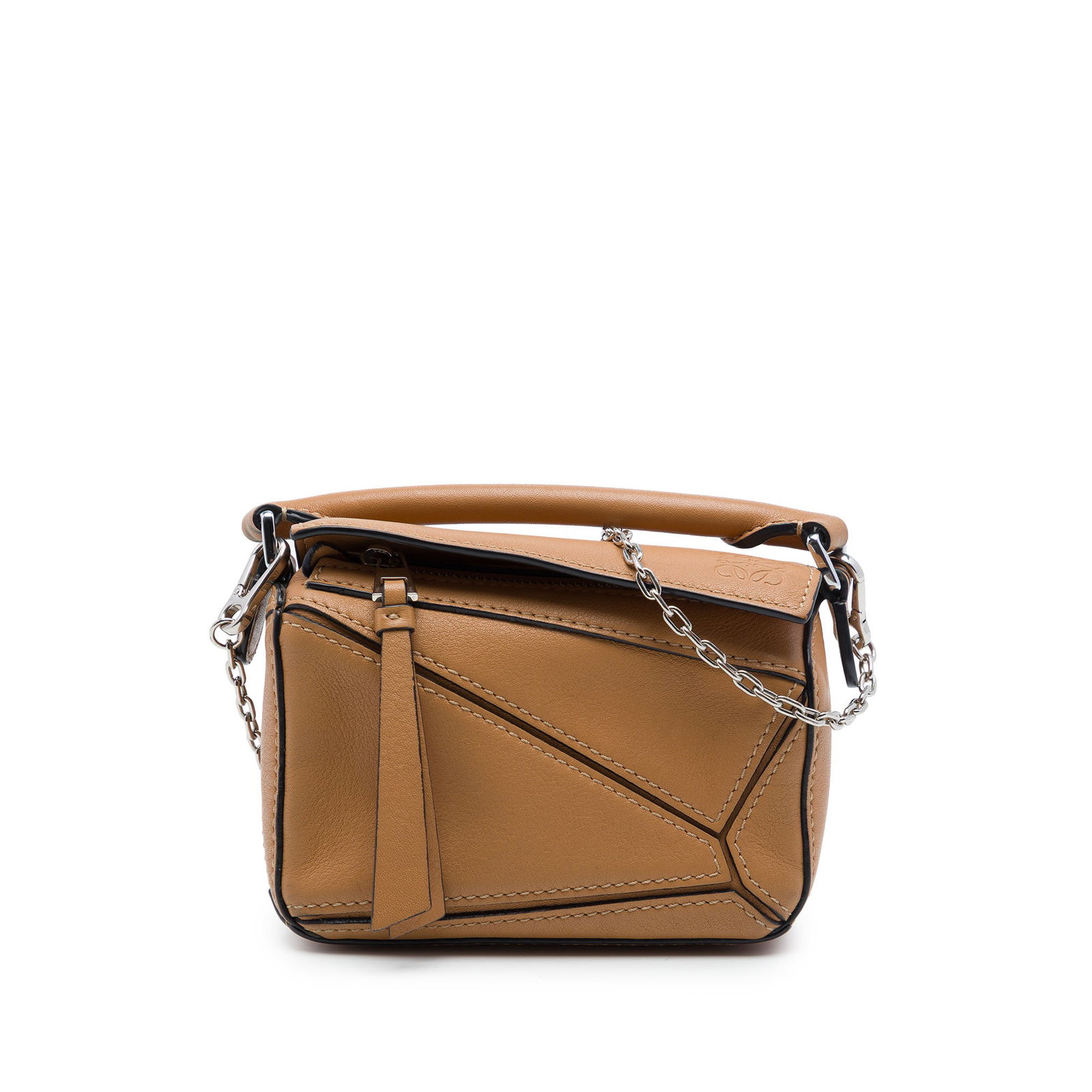 LOEWE Puzzle Nano Satchel Brown Leather Crossbody Bag (1 of 7)