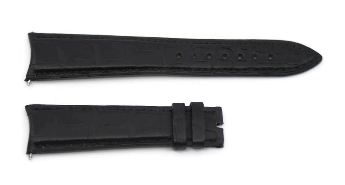 Authentic Pierre Kunz Black Leather Wristwatch Band 20mm (1 of 2)