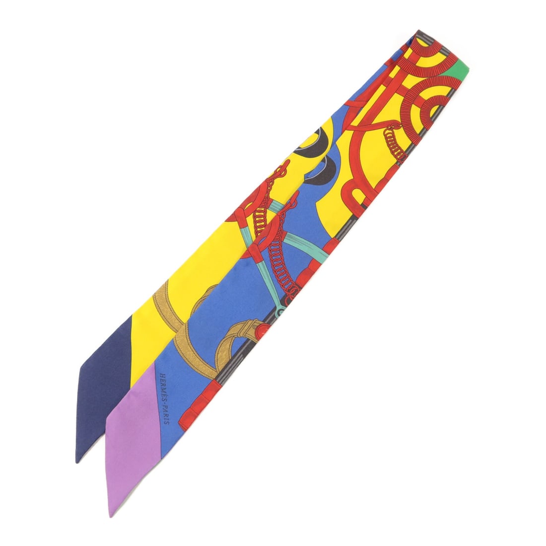 Hermes Twilly Silk Scarf for Women Multicolor France: Hermes Twilly Silk Scarf for Women Multicolor France A HERMES Twilly scarf in multicolor silk, designed in a regular women's size. Made in France, this scarf measures 86 cm x 5 cm and is offered in ve